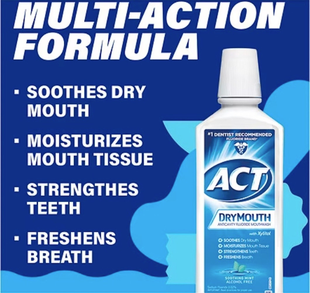 ACT Dry Mouth Mouthwash with Xylitol Soothing Mint