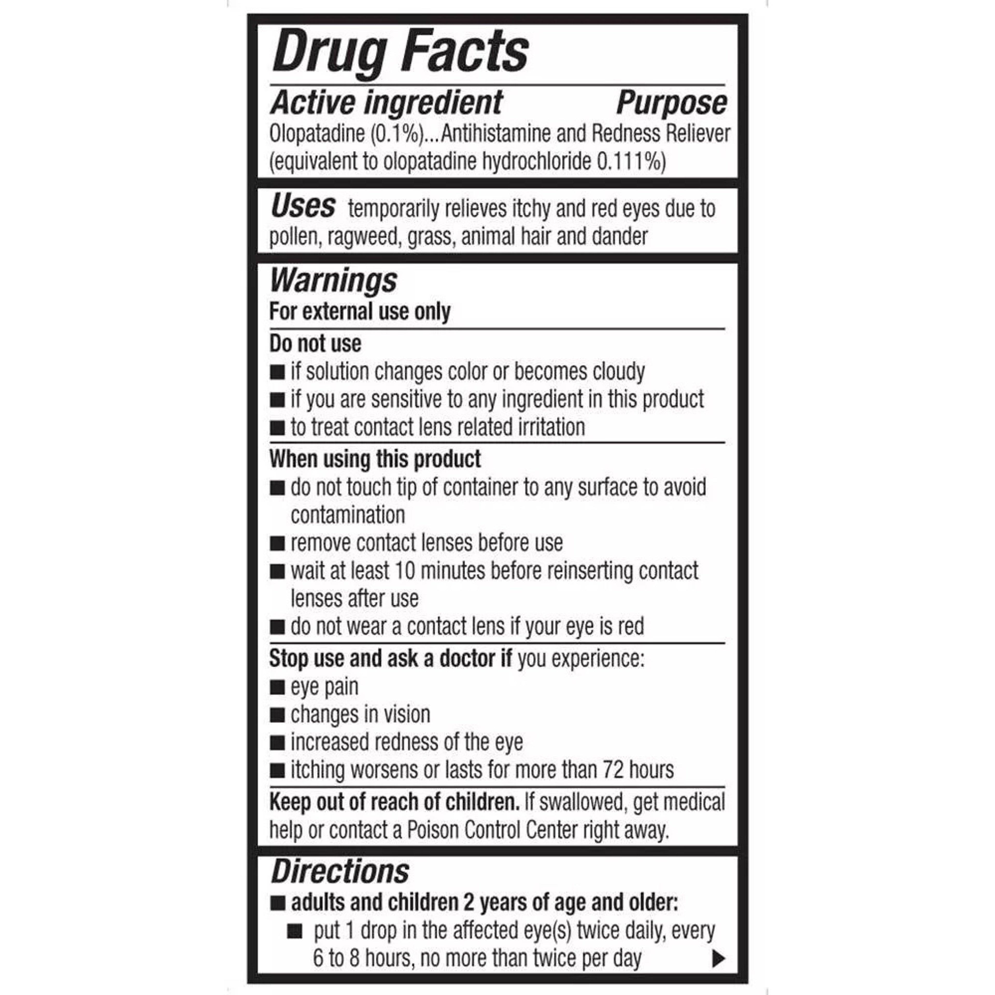 Pataday Eye Itch Relief Eye Drops