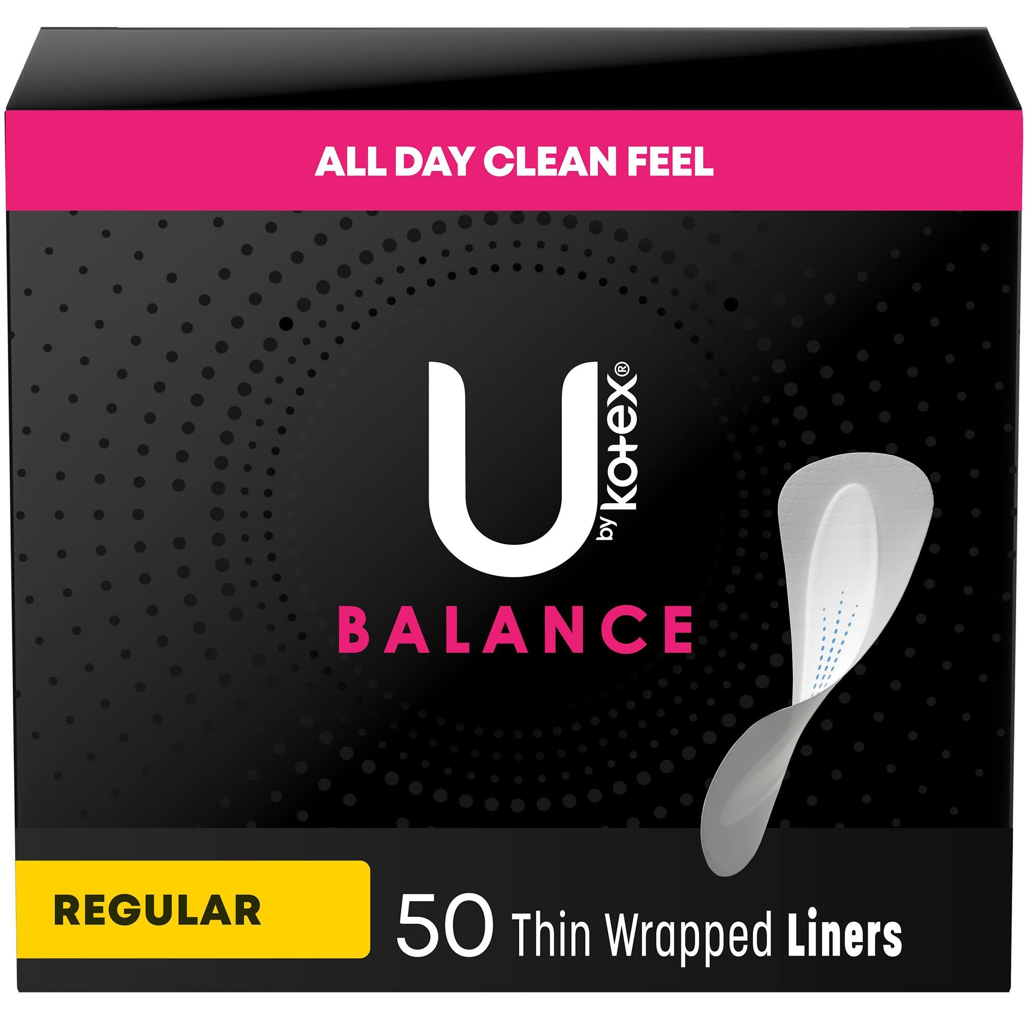 U by Kotex Balance Barely There Thin Wrapped Liners, Regular