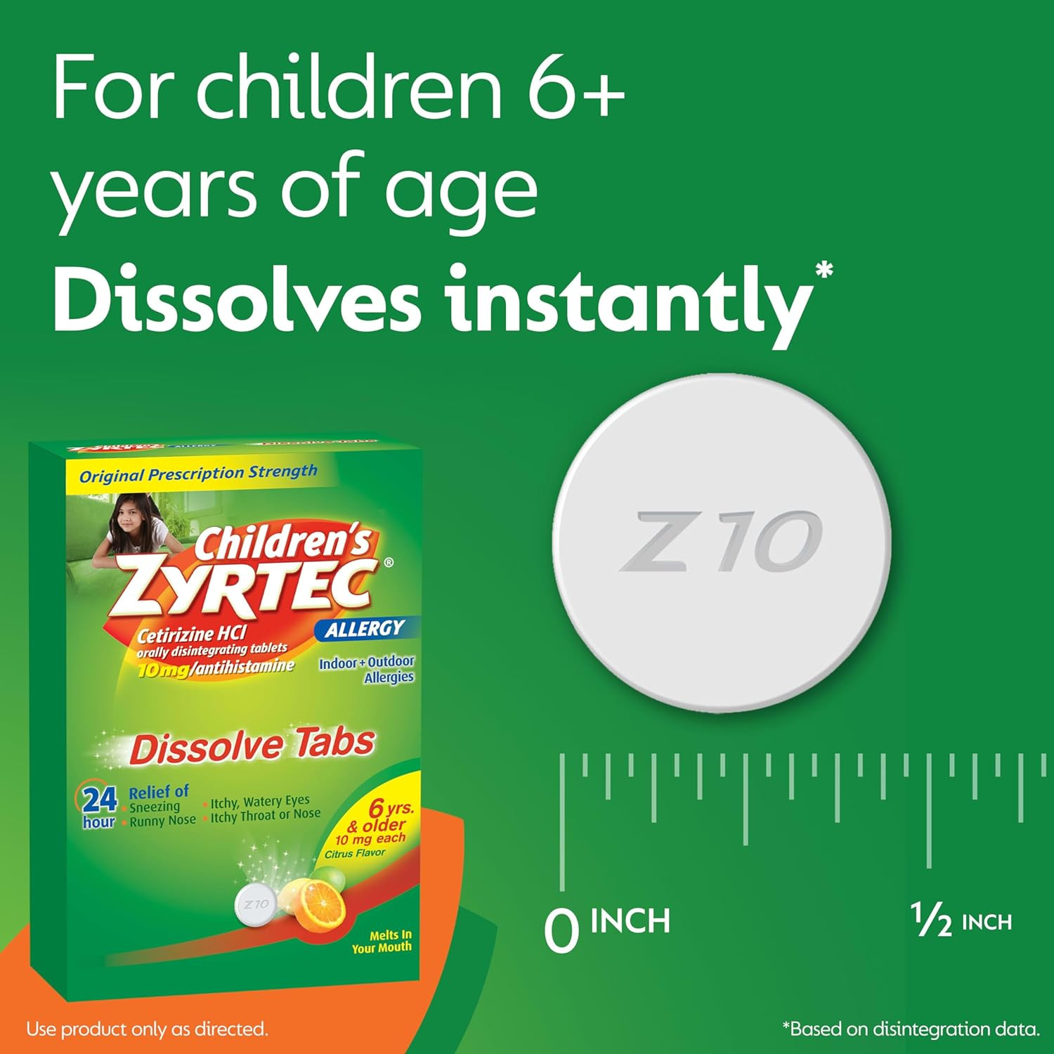 Zyrtec Children's 10mg Dissolve Tabs