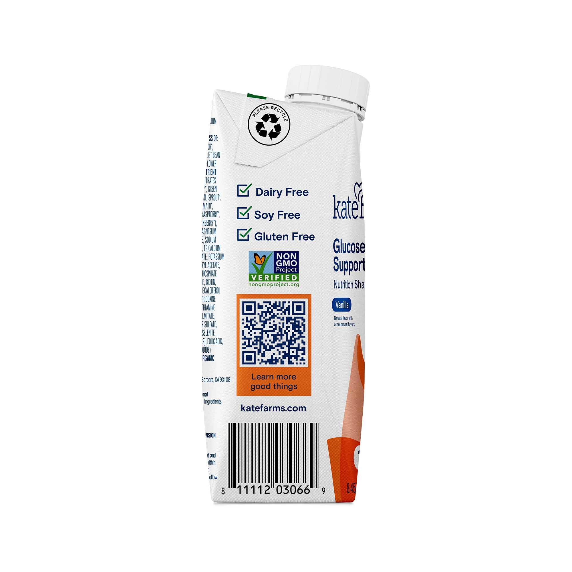 Kate Farms 1.2 Glucose Support Nutritional Shake, Vanilla, 8.45 oz.