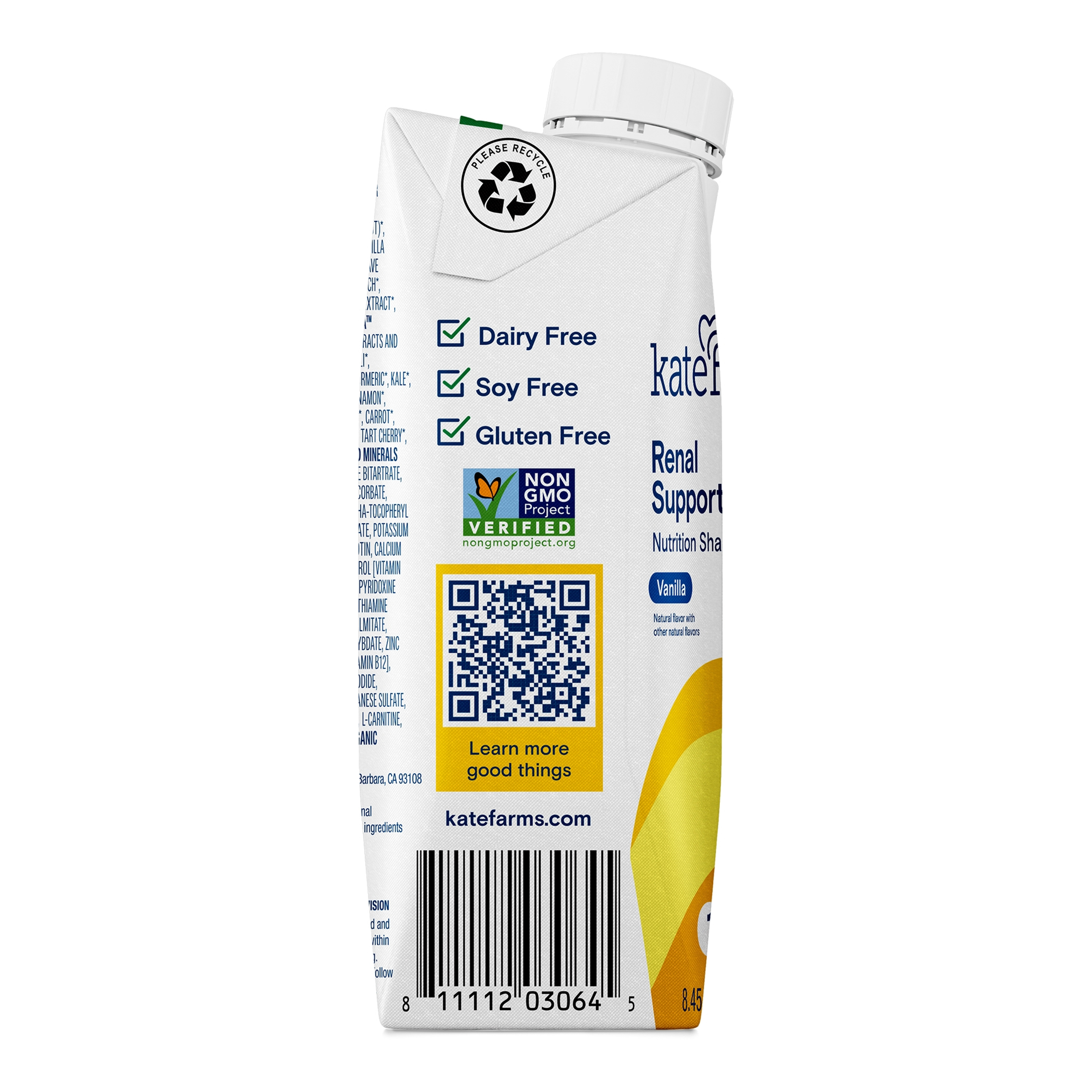 Kate Farms 1.8 Renal Support Nutritional Shake, Vanilla