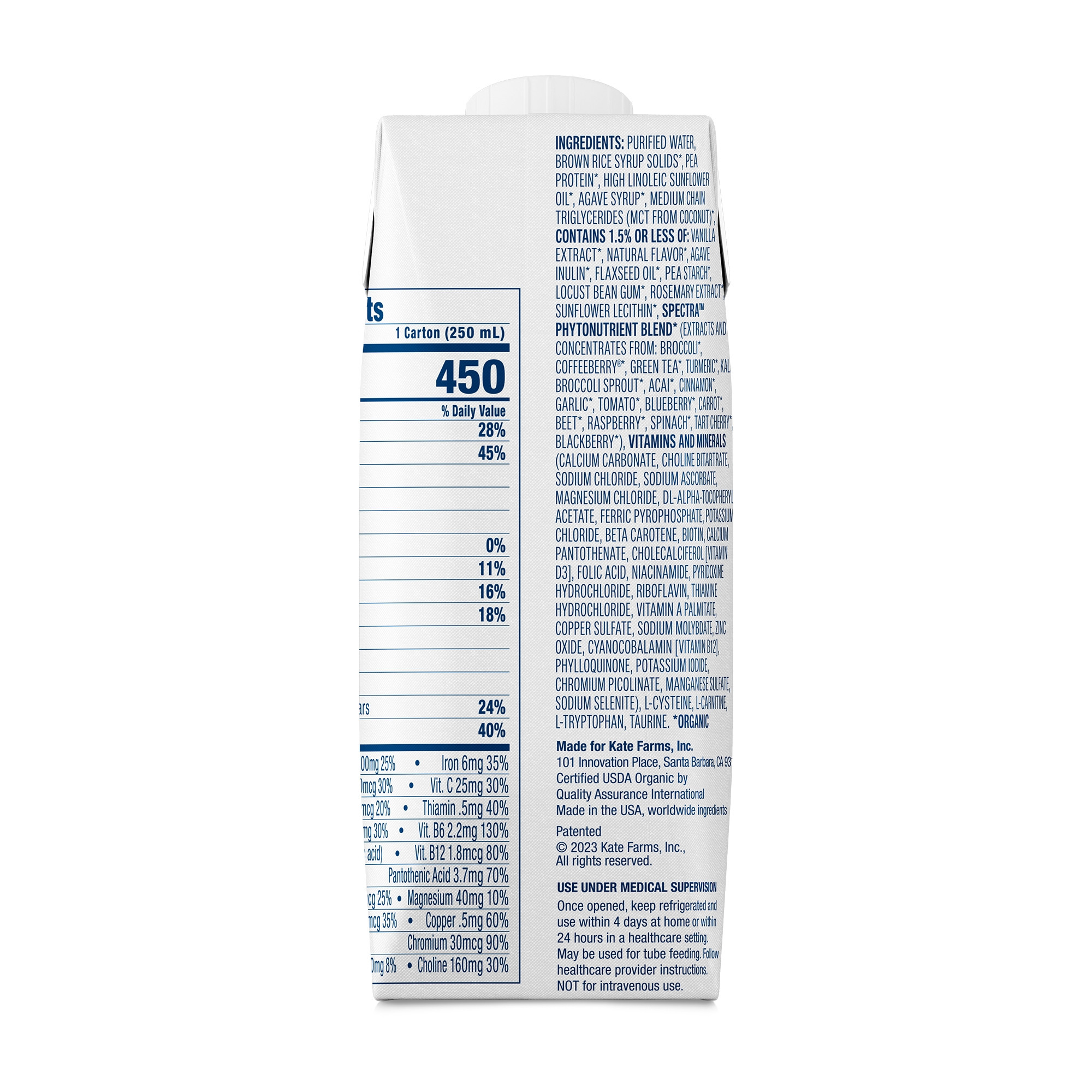 Kate Farms 1.8 Renal Support Nutritional Shake, Vanilla