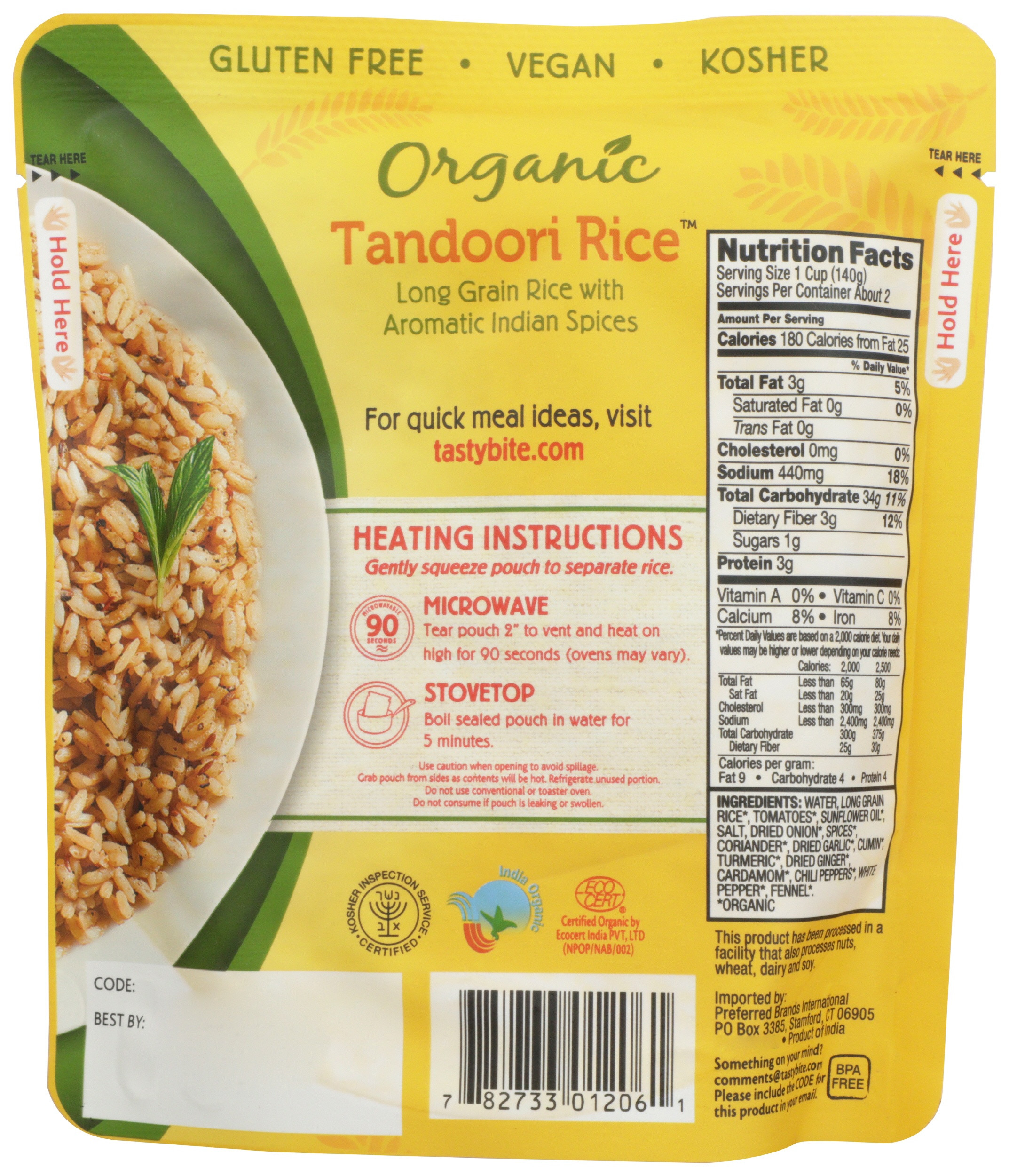 Tasty Bite Organic Tandoori Rice