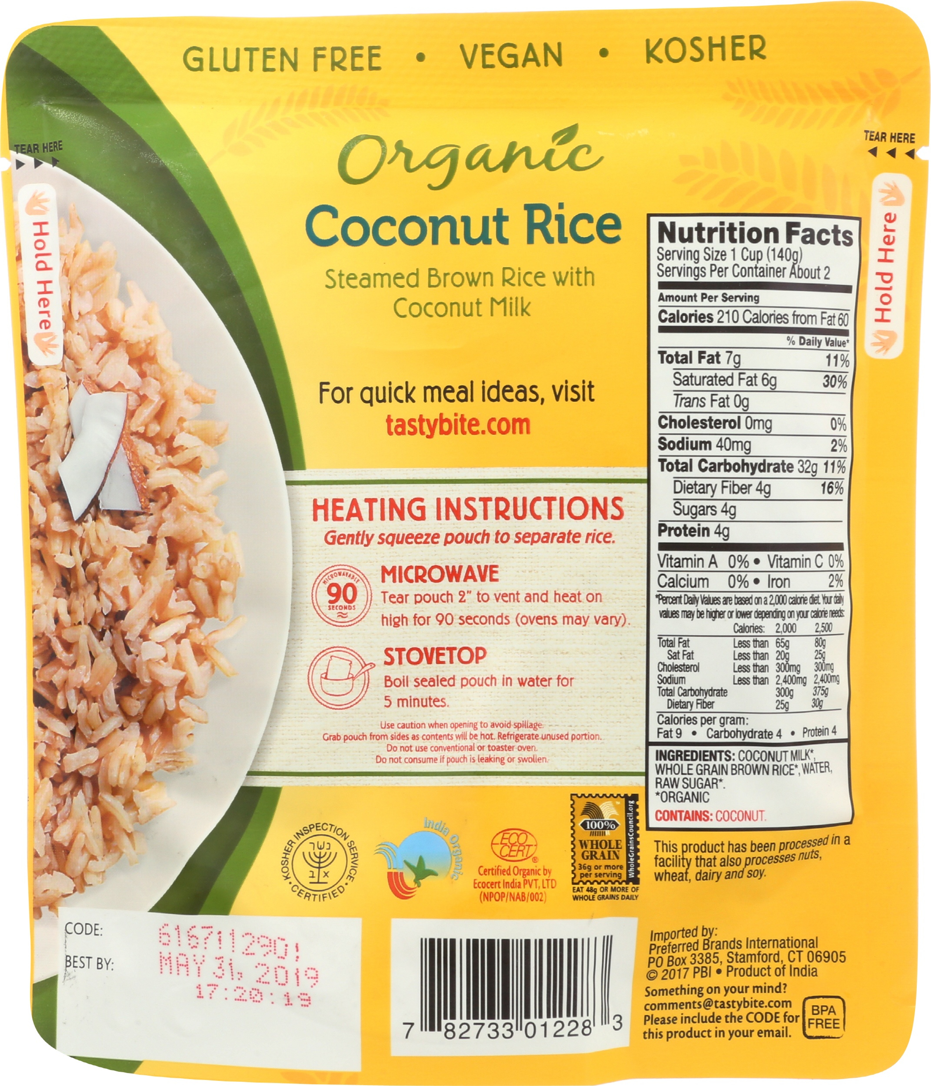 Tasty Bite Organic Coconut Rice