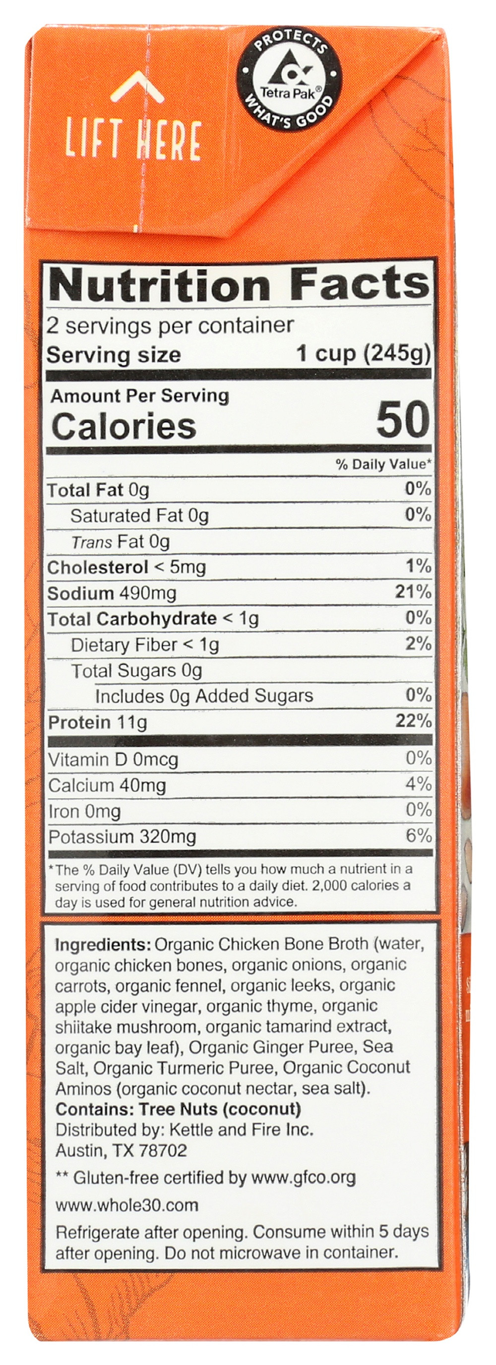 Kettle & Fire Tumeric Ginger Chicken Bone Broth