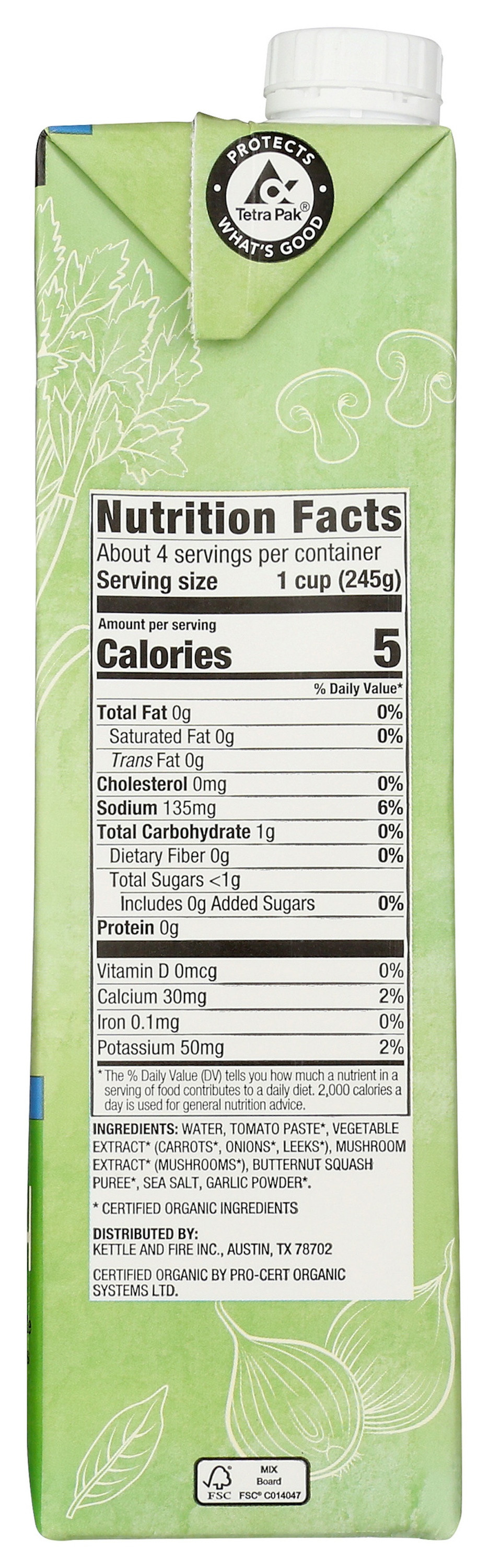 Kettle & Fire Low Sodium Vegetable Broth