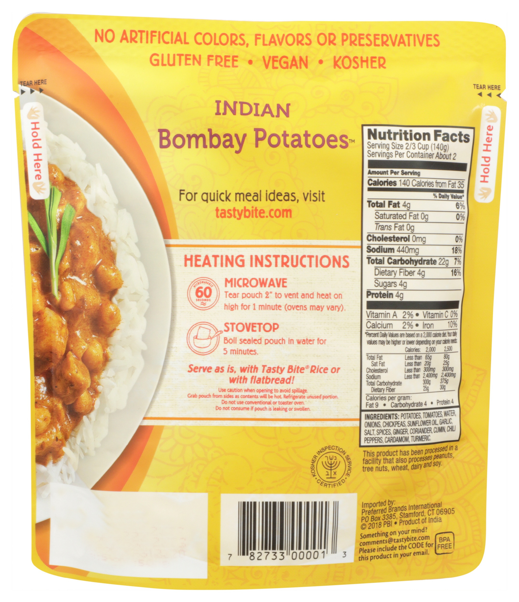 Tasty Bite Bombay Potatoes