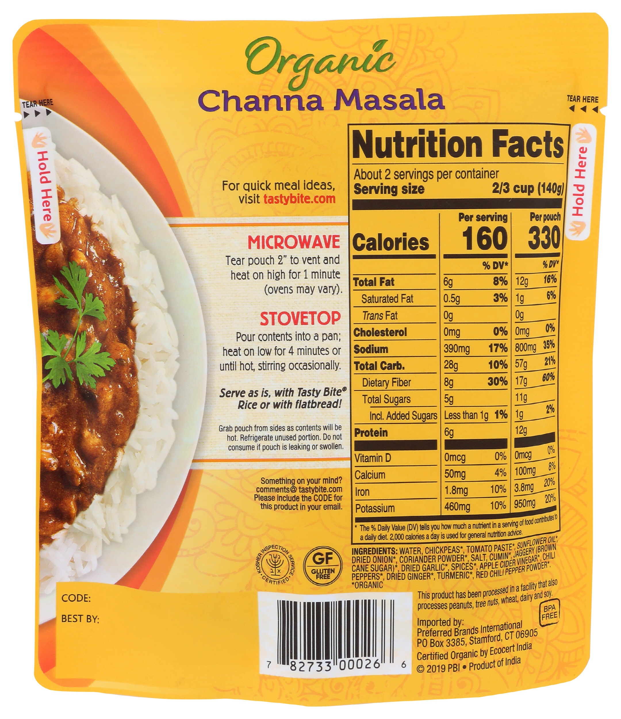 Tasty Bite Organic Channa Masala