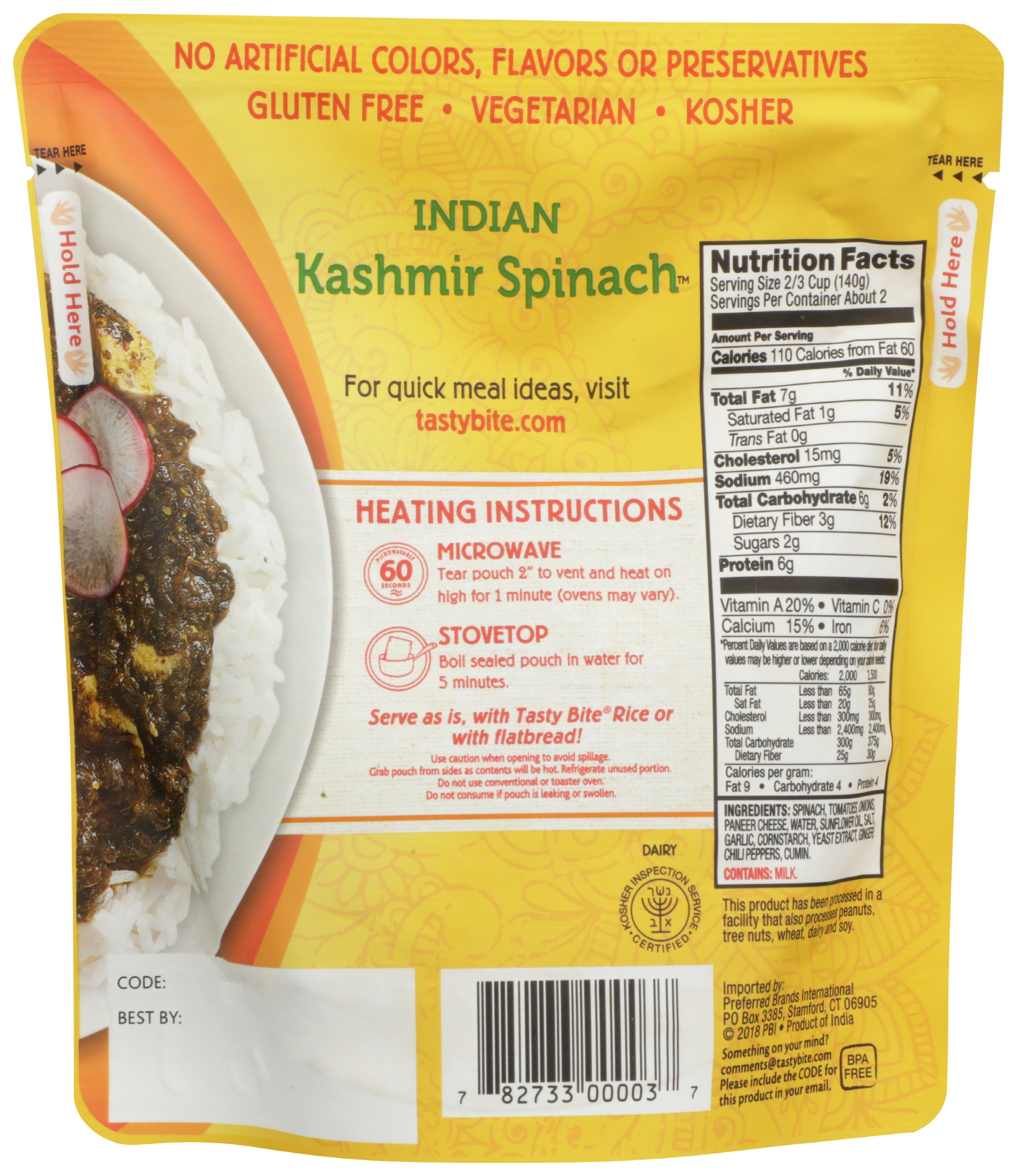 Tasty Bite Kashmir Spinach