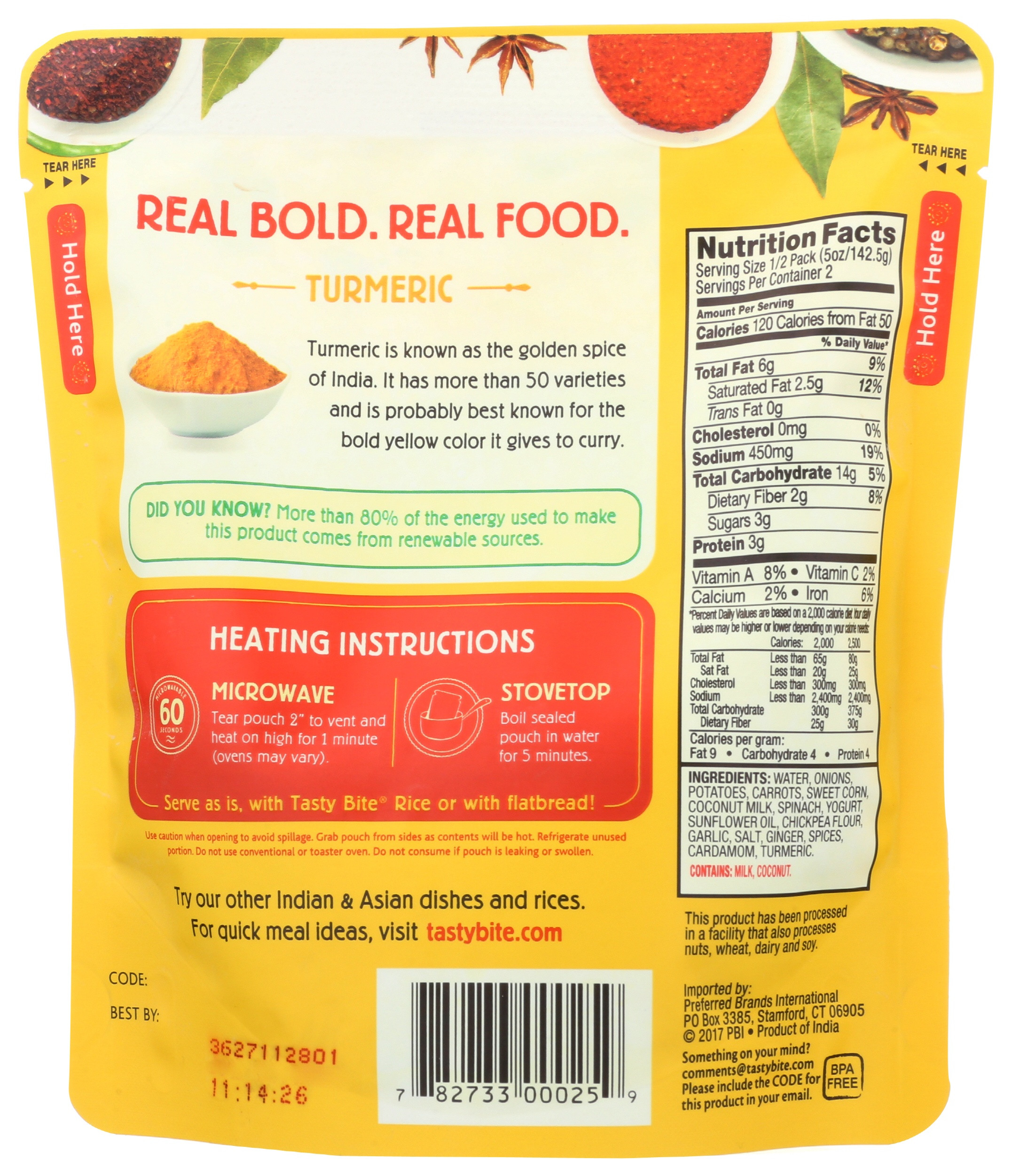 Tasty Bite Vegetable Korma