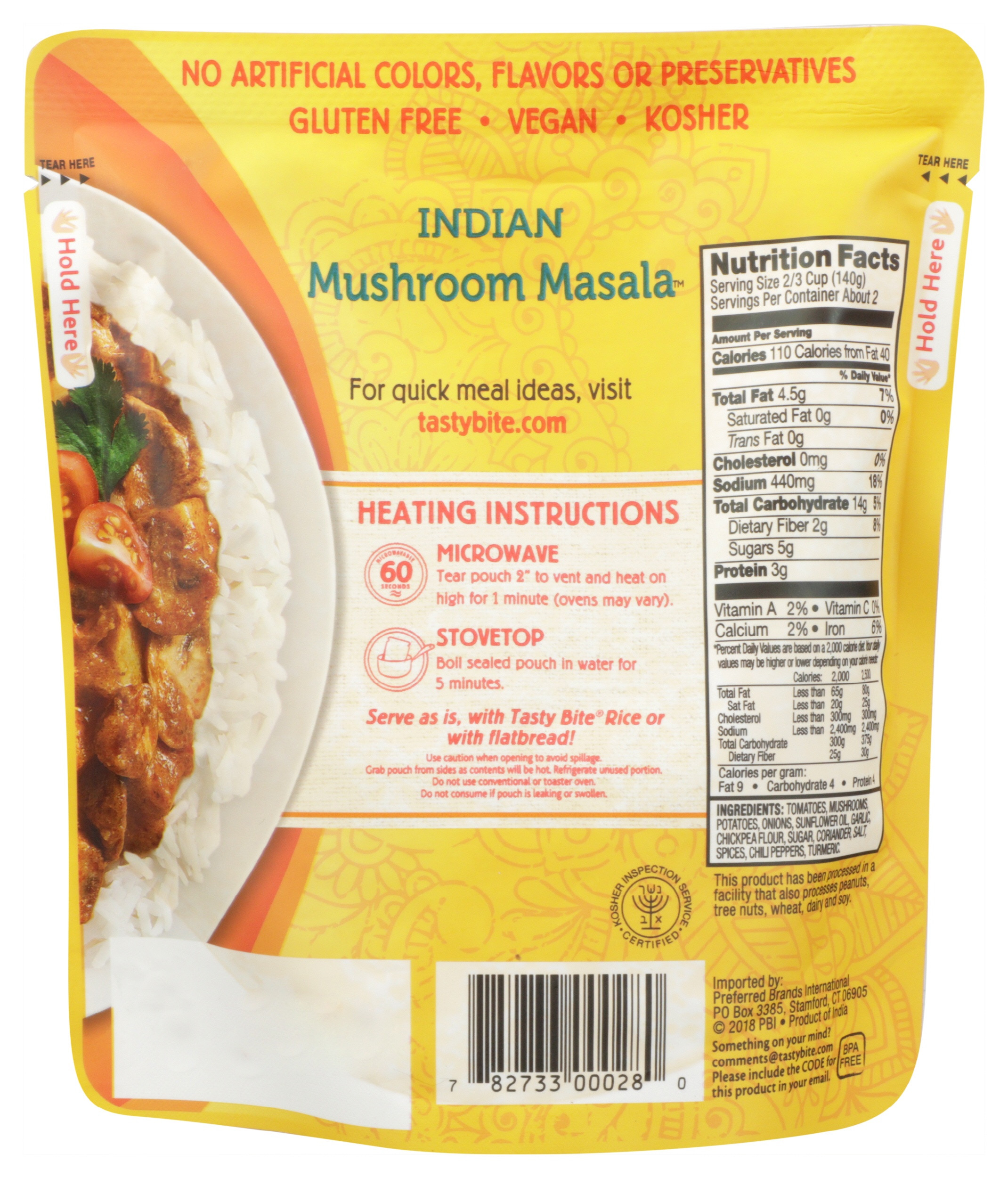 Tasty Bite Mushroom Masala