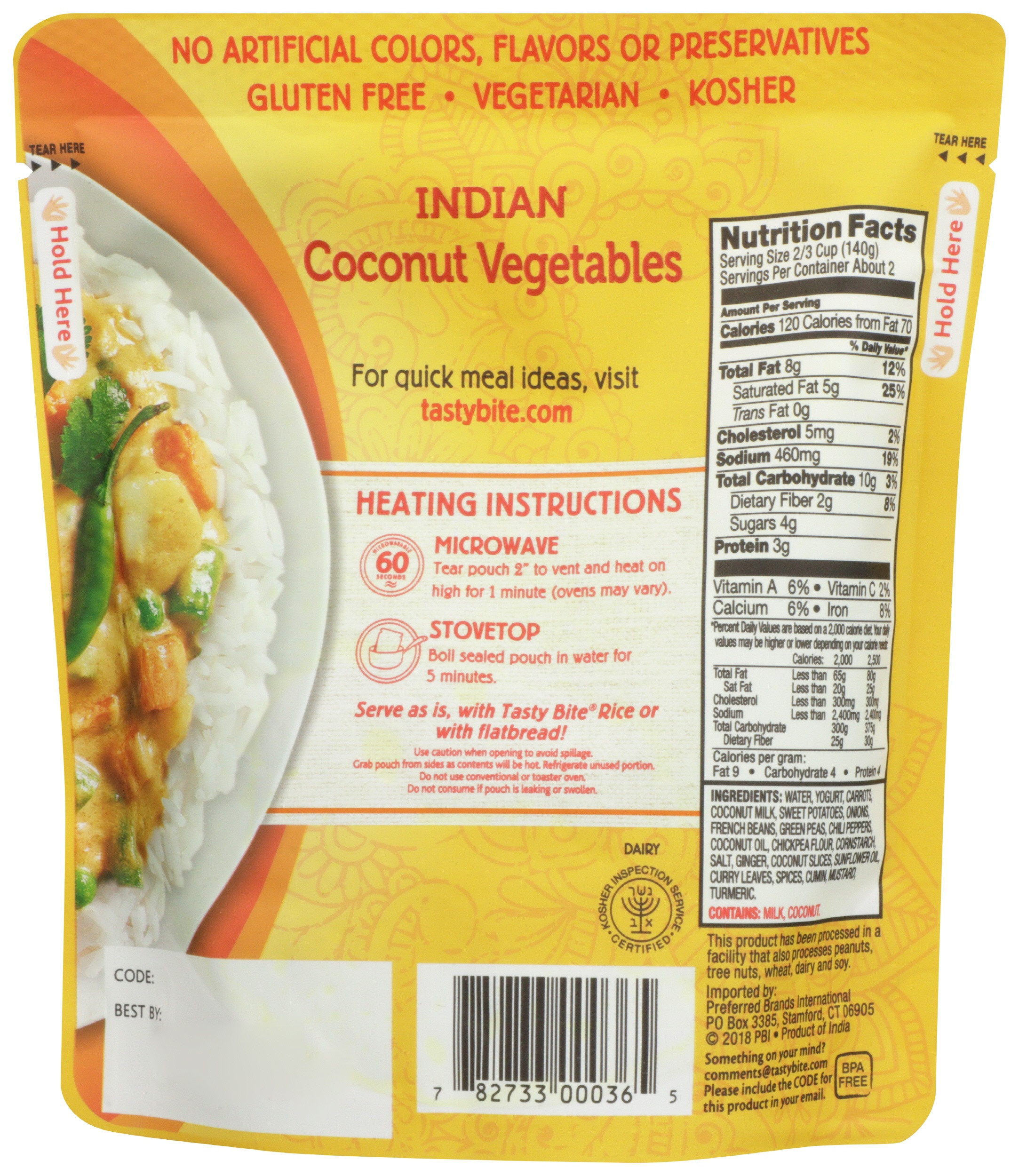 Tasty Bite Coconut Vegetables