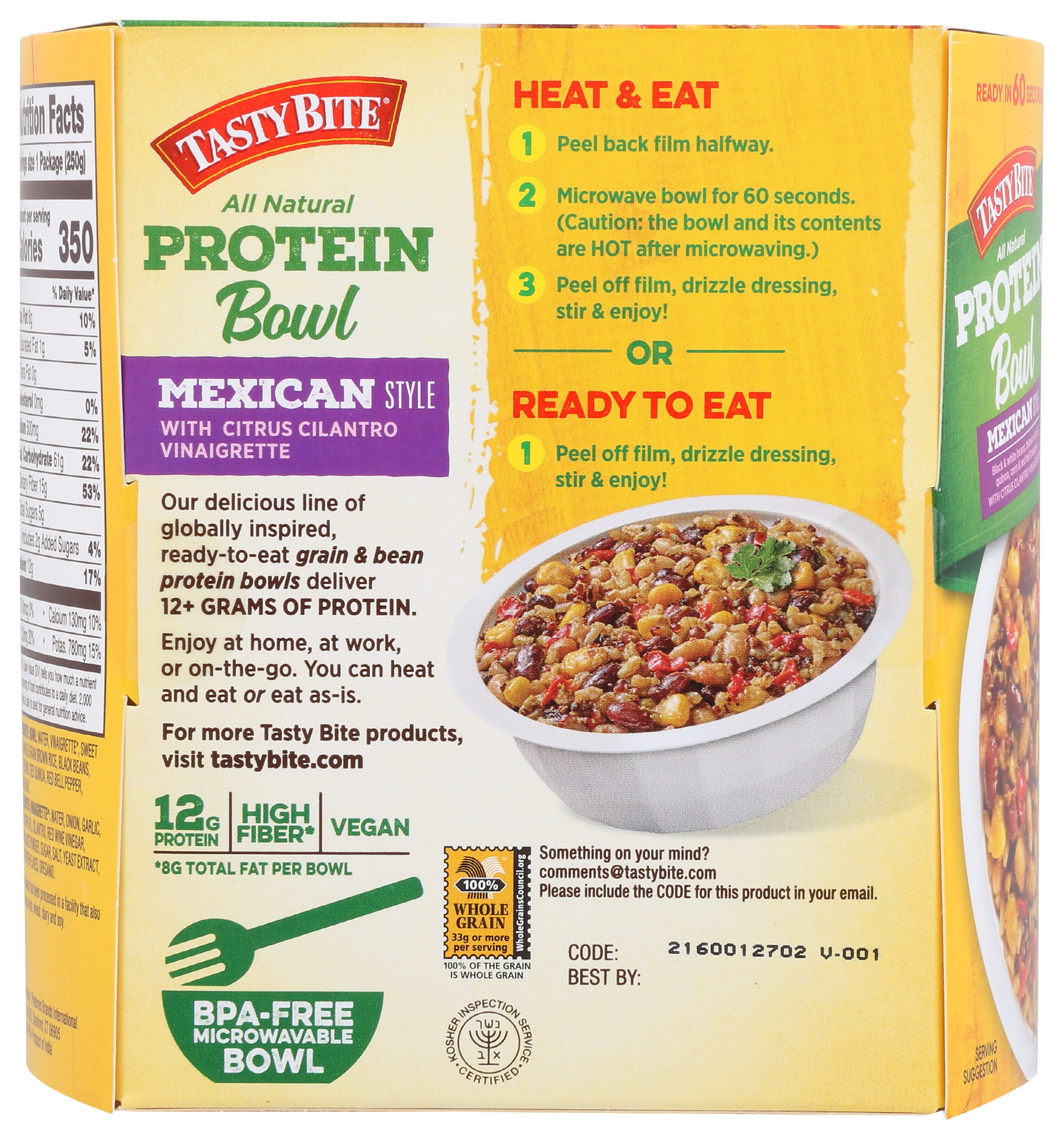 Tasty Bite Protein Bowl Mexican Style