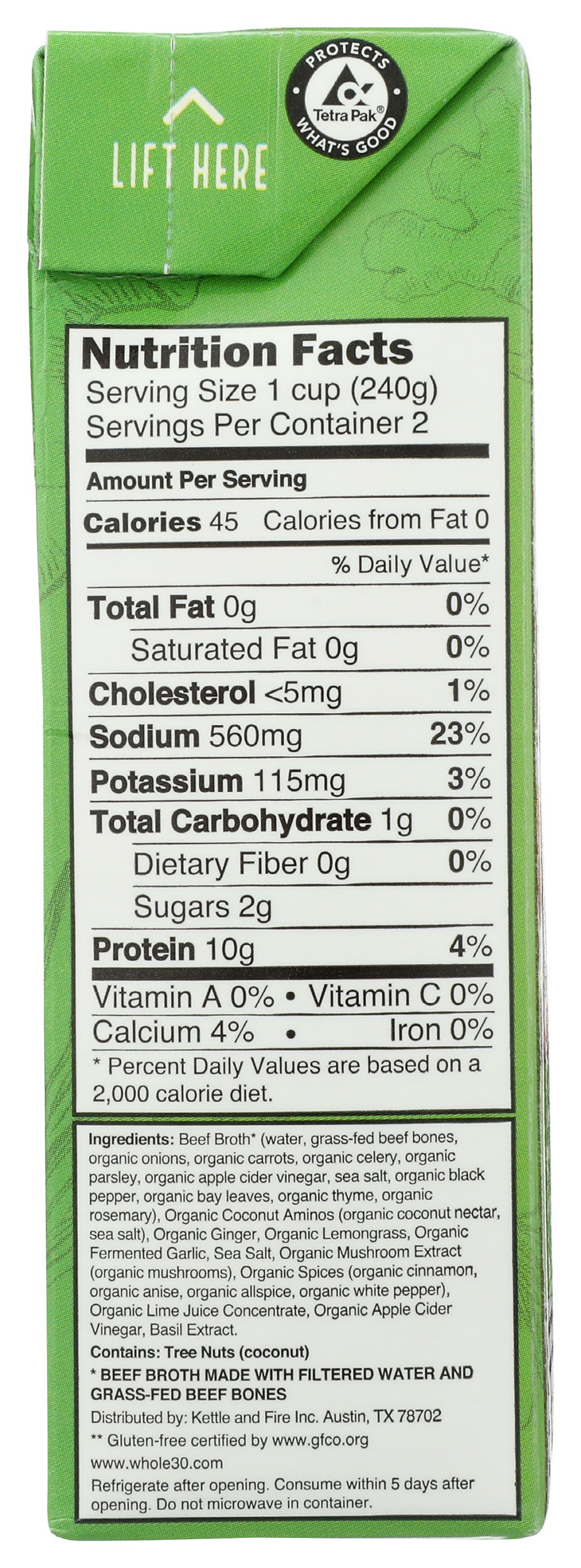 Kettle & Fire Lemongrass Ginger Beef Bone Broth
