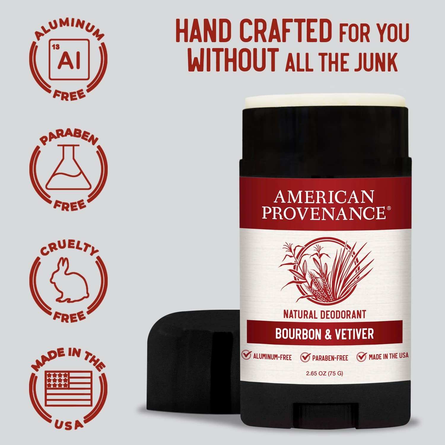 American Provenance Natural Deodorant, Bourbon & Vetiver Scent