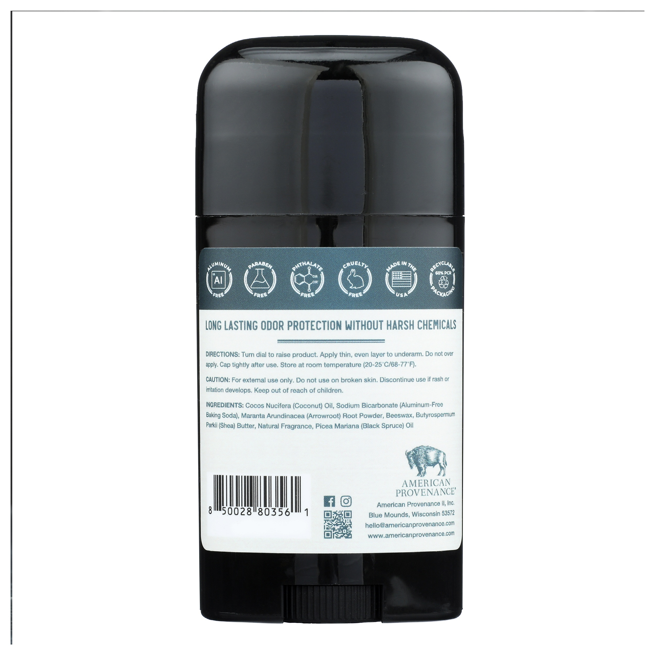 American Provenance Natural Deodorant, Oud Wood & Spruce Scent