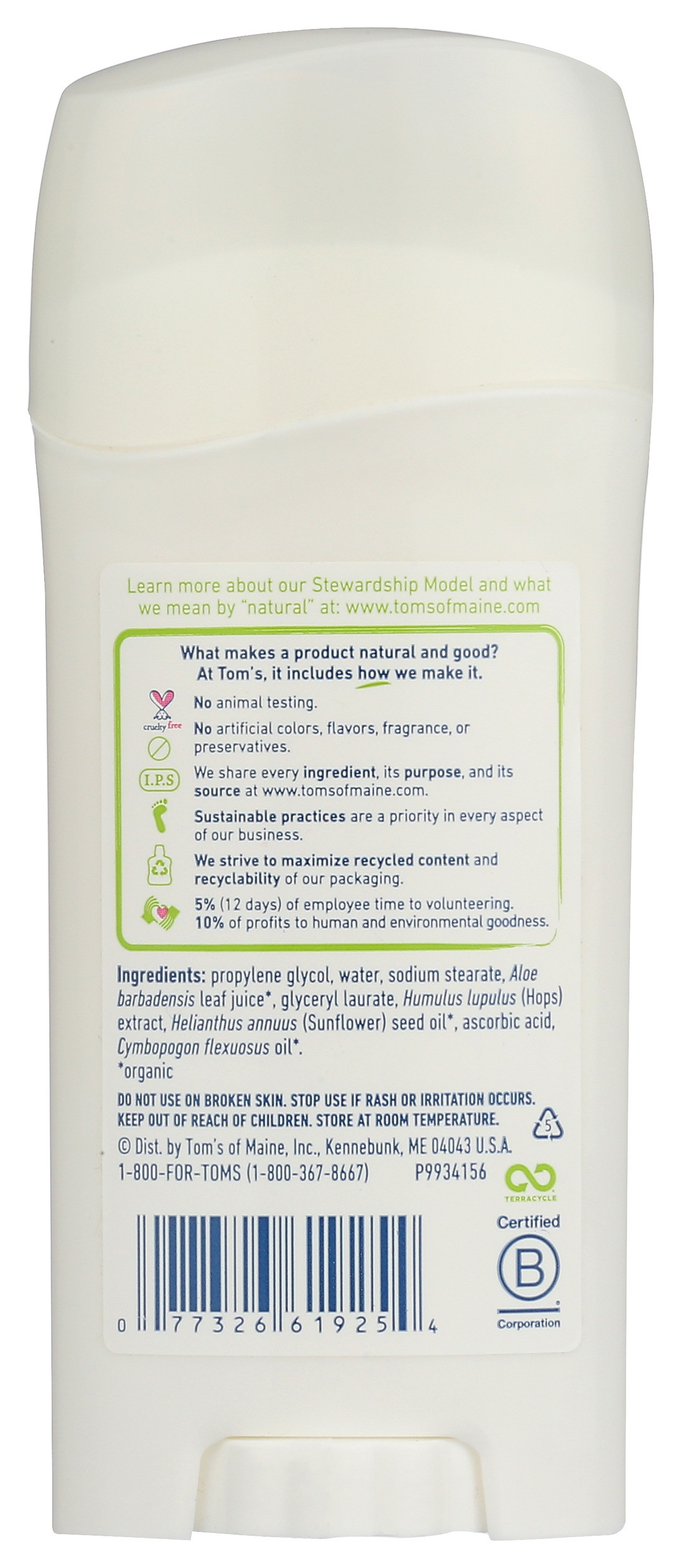 Tom's of Maine Unscented Original Care Deodorant