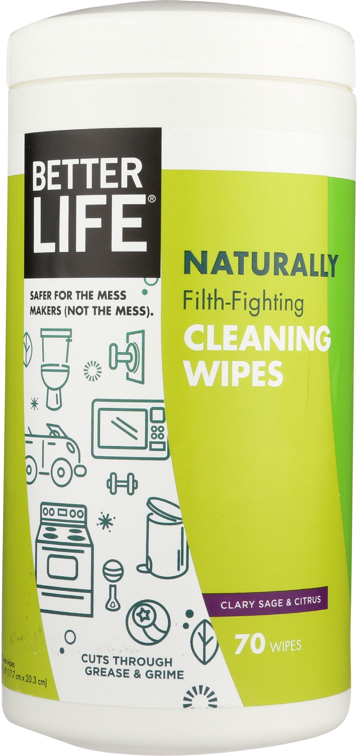 Better Life Cleaning Wipes, Clary Sage & Citrus