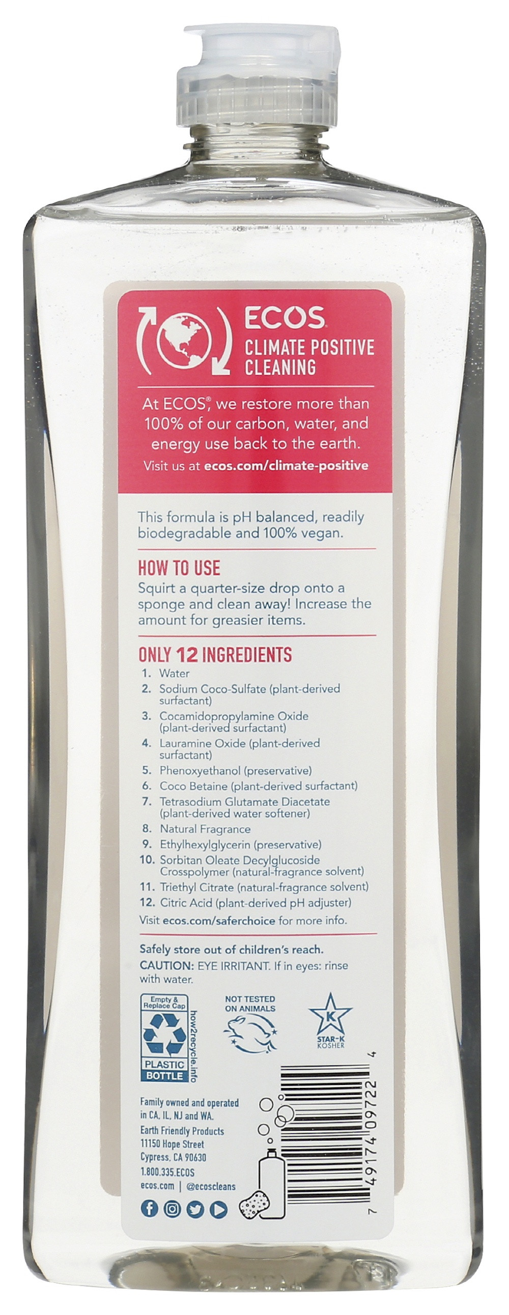 ECOS Plant Powered Dish Soap, Grapefruit