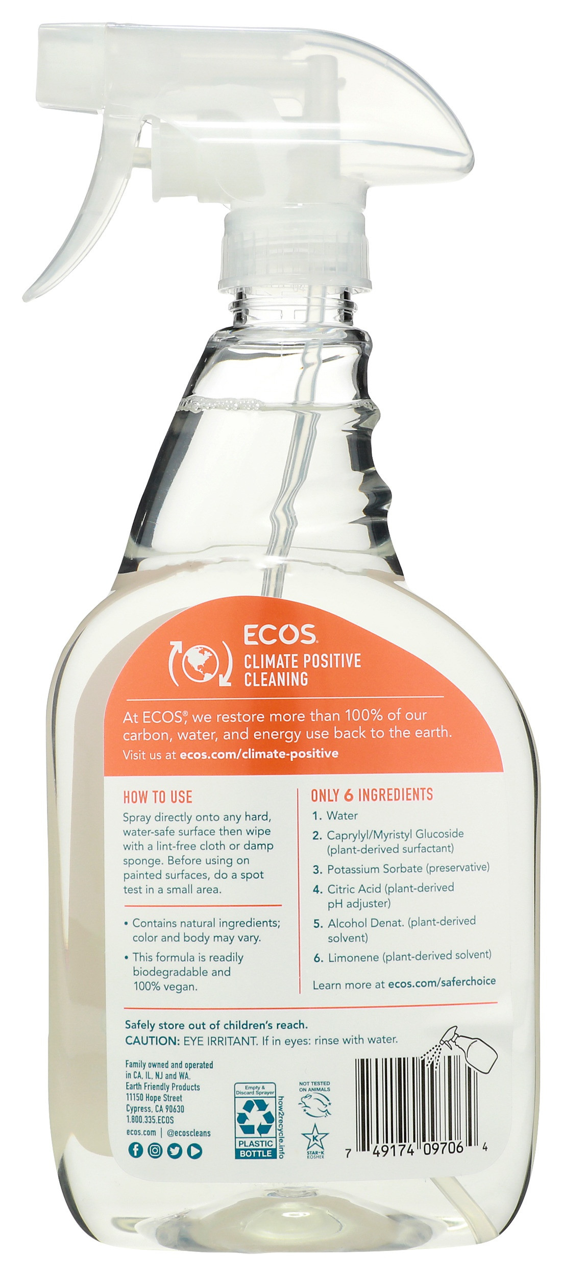 ECOS Plant Powered All Purpose Cleaner, Orange