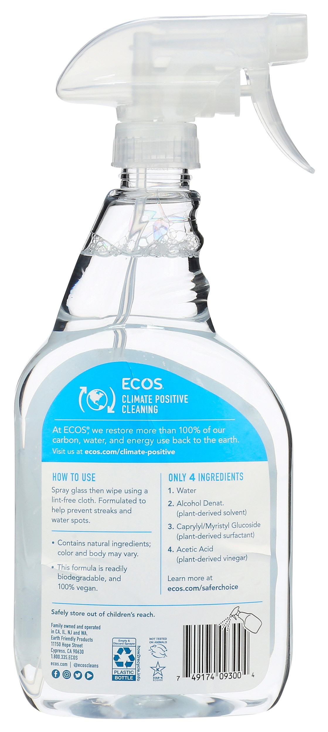 ECOS Plant Powered Vinegar Window Cleaner