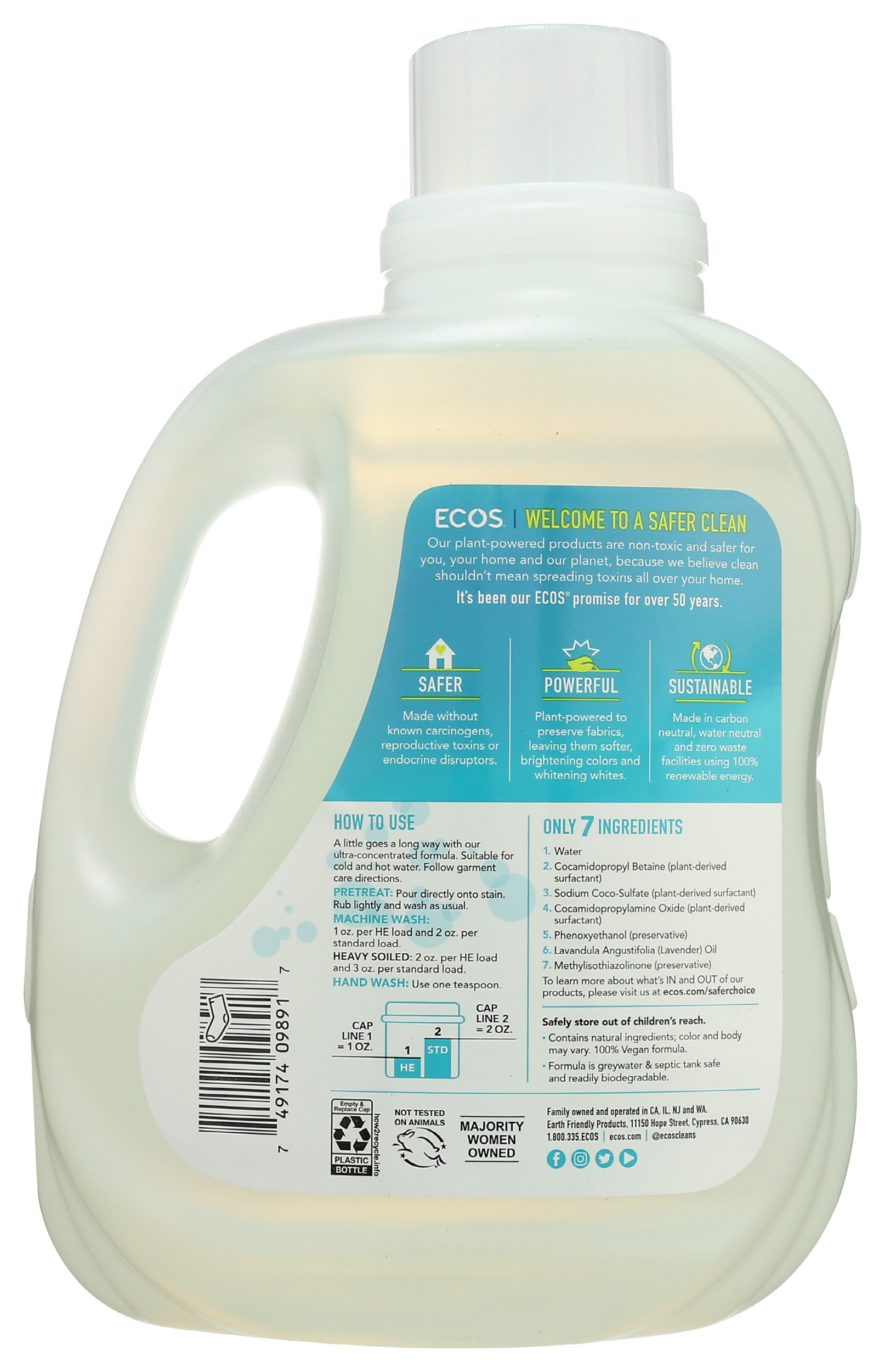 ECOS Plant Powered Laundry Detergent, Lavender Scent