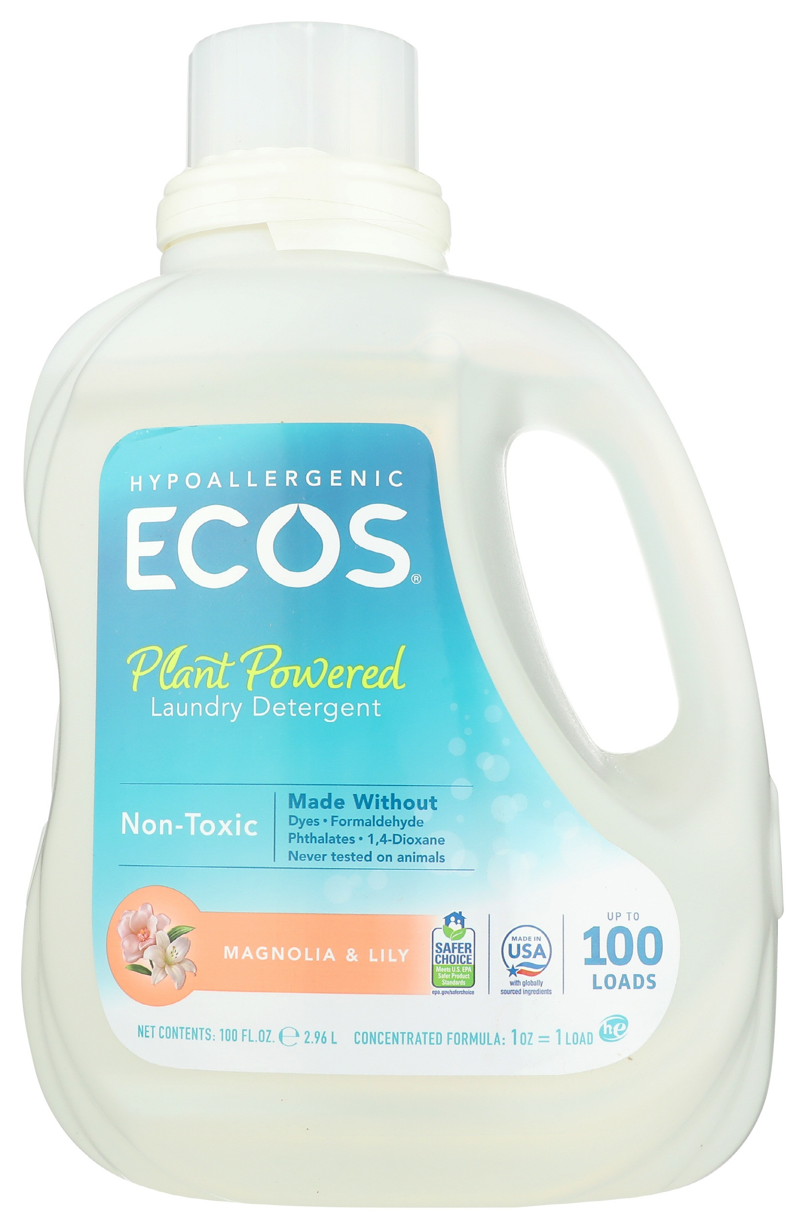ECOS Plant Powered Laundry Detergent, Magnolia & Lily Scent