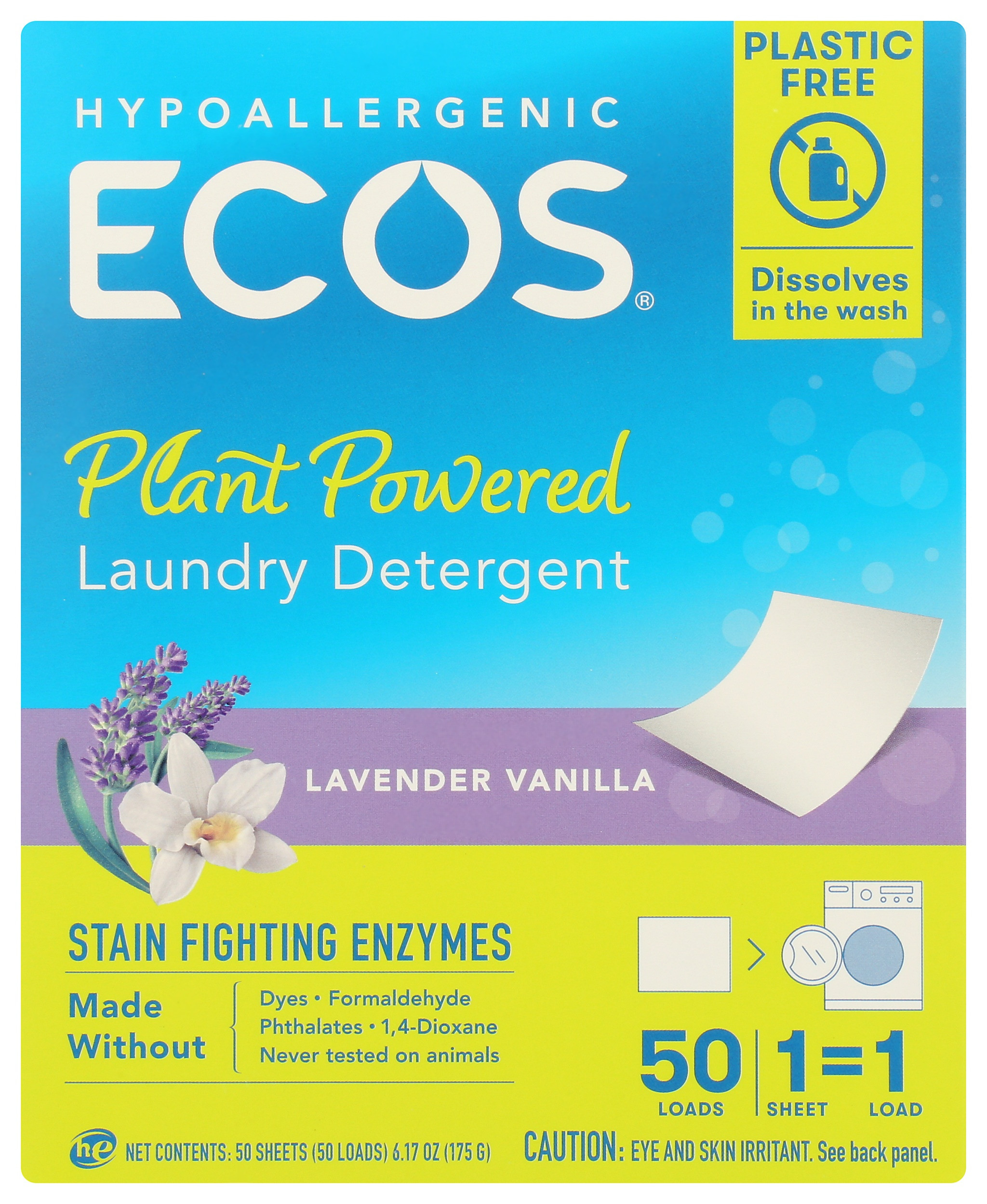 ECOS Plant Powered Laundry Detergent Sheets, Lavender Scent
