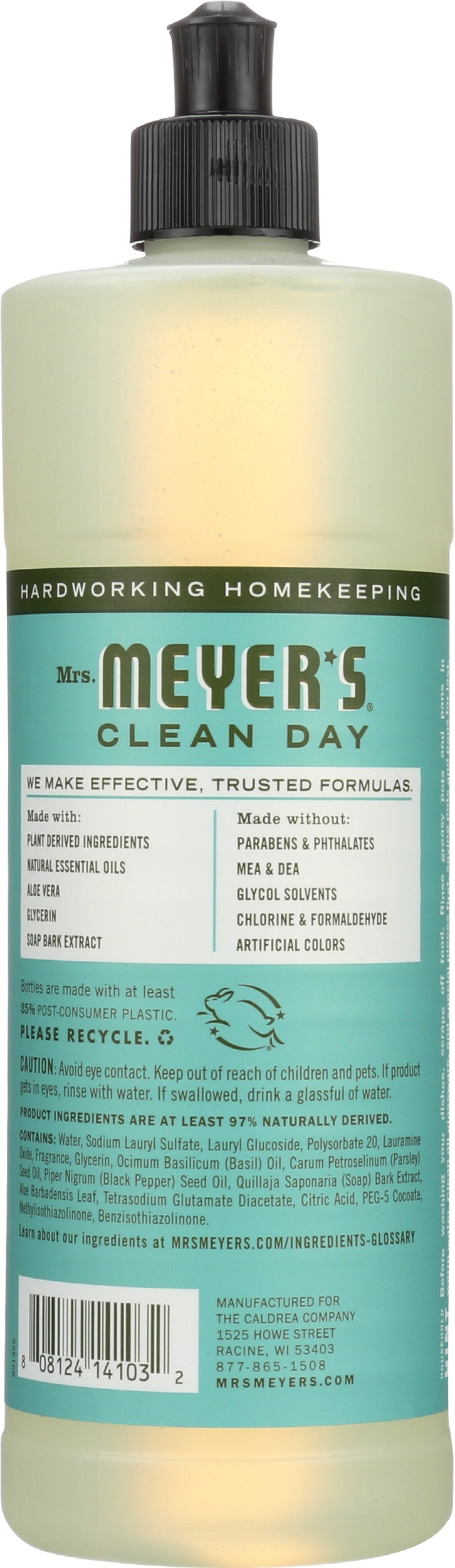 Mrs. Meyer's Clean Day Dish Soap, Basil Scent