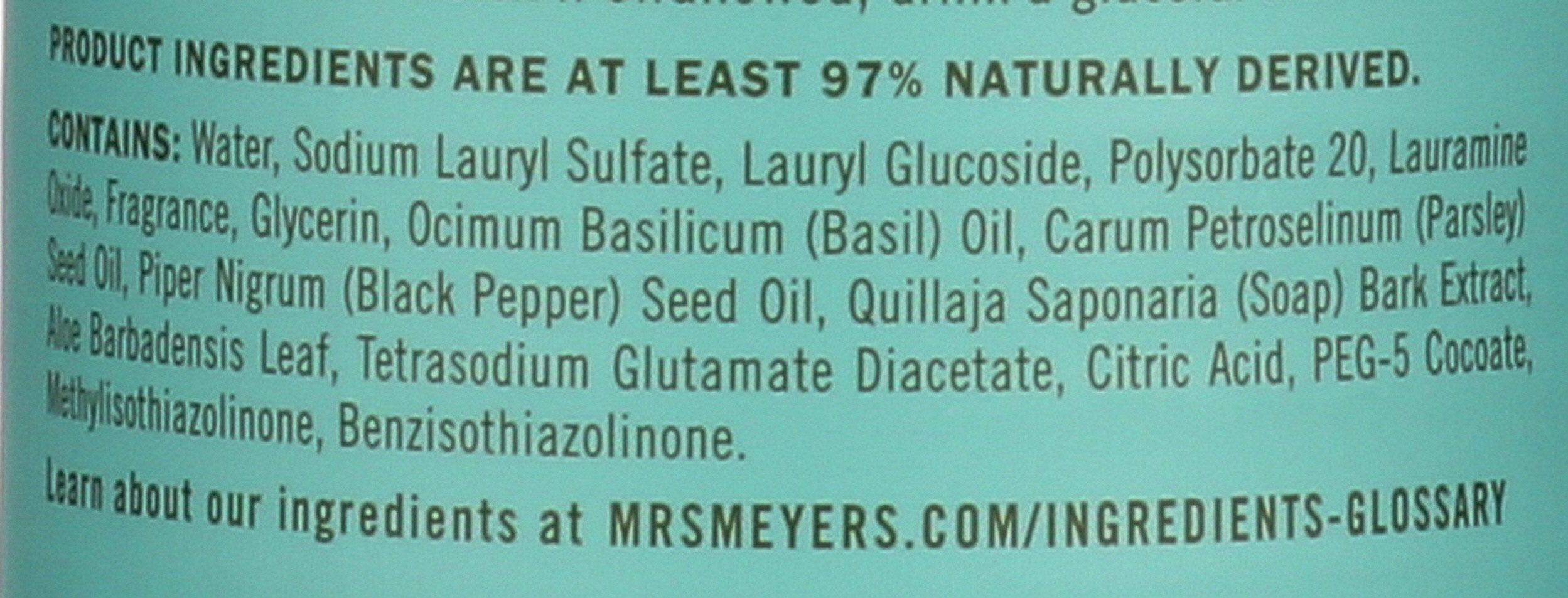 Mrs. Meyer's Clean Day Dish Soap, Basil Scent