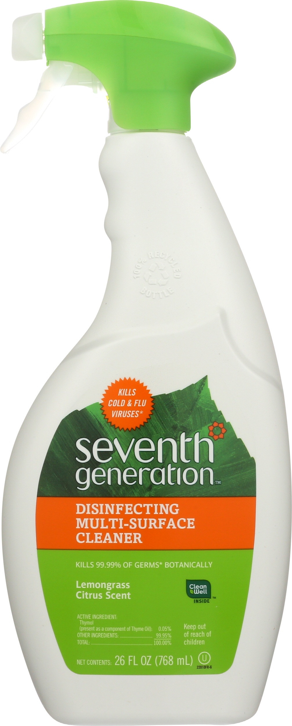Seventh Generation Disinfecting Multi-Surface Cleaner, Lemongrass Citrus Scent