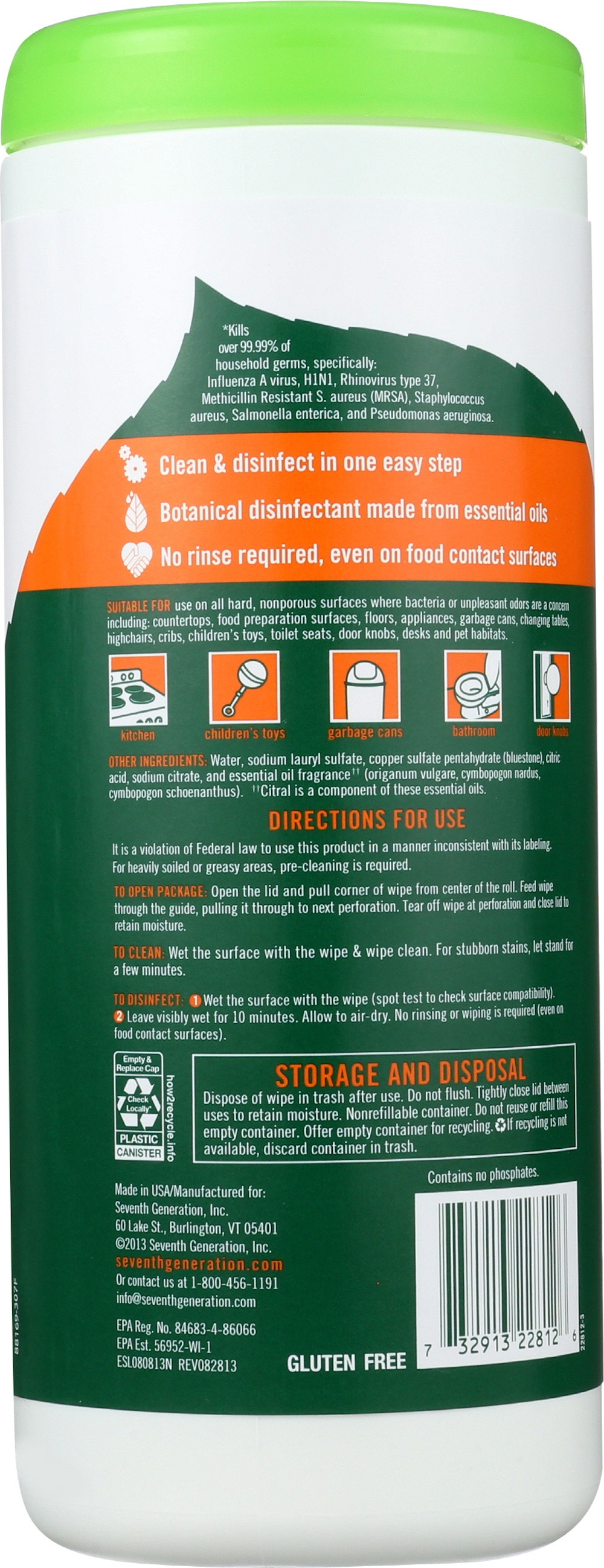 Seventh Generation Multi-Surface Disinfecting Wipes