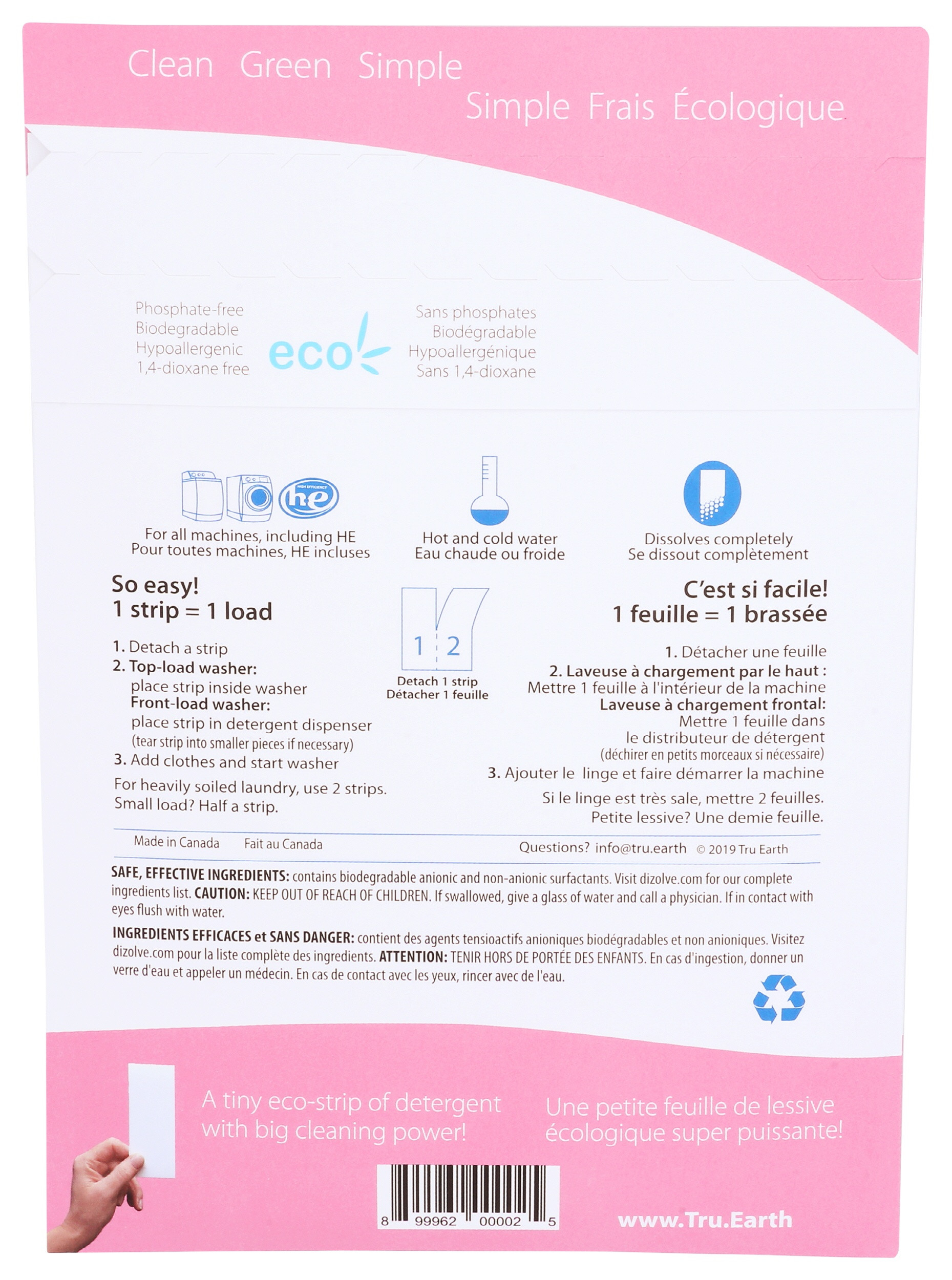 Tru Earth Eco-Strips Laundry Detergent, Baby