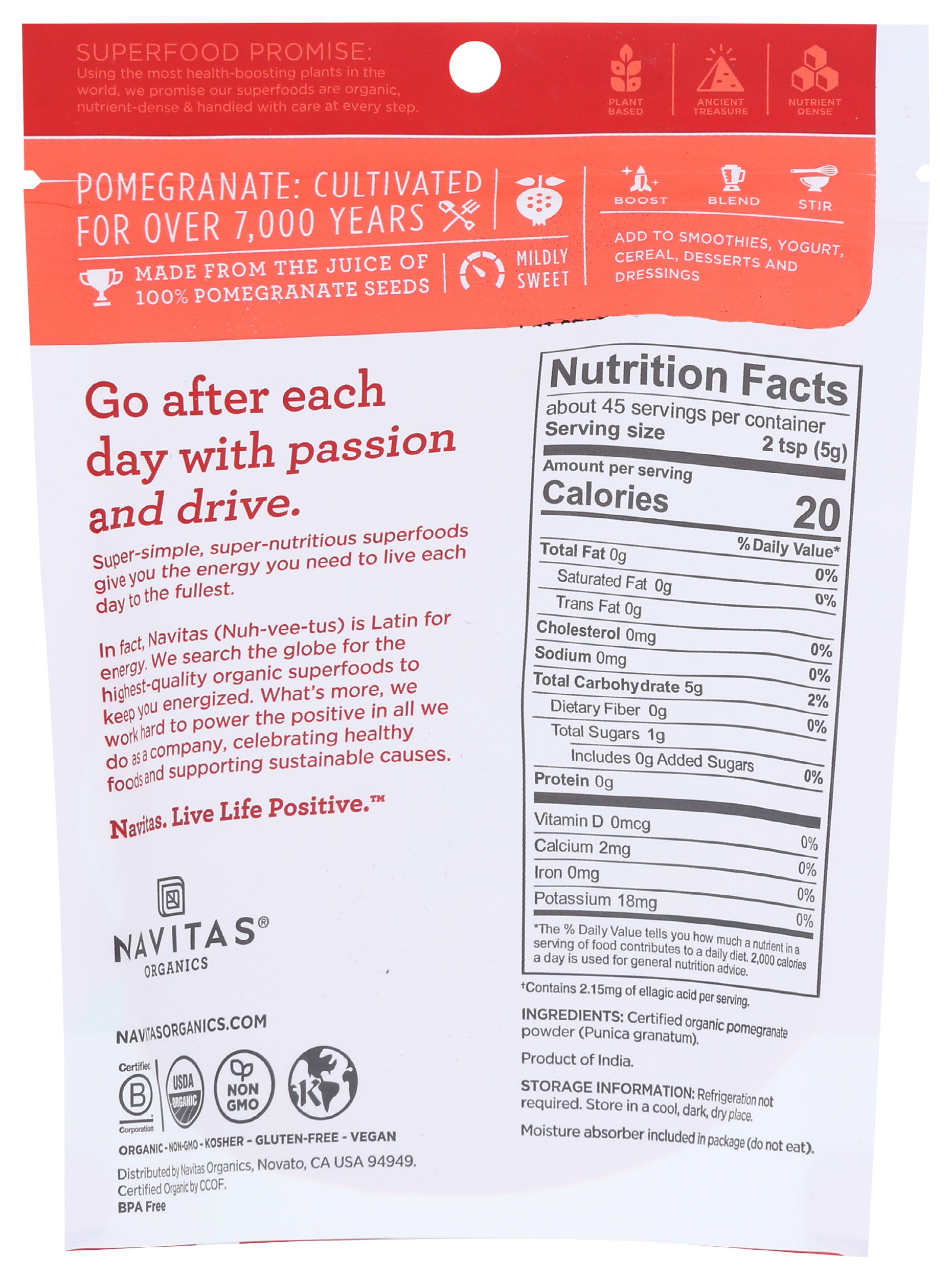 Navitas Organics Pomegranate Powder