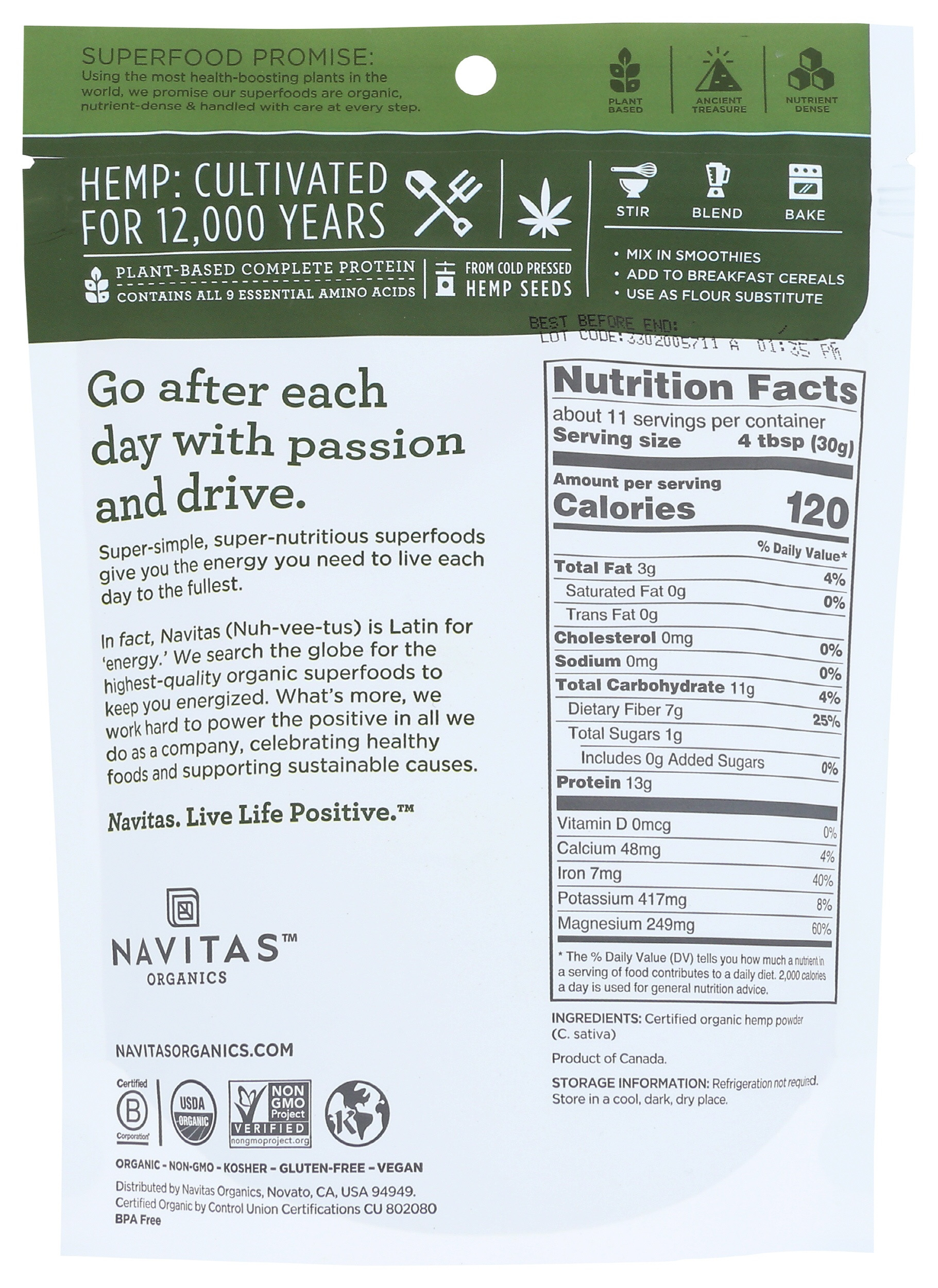 Navitas Organics Hemp Powder