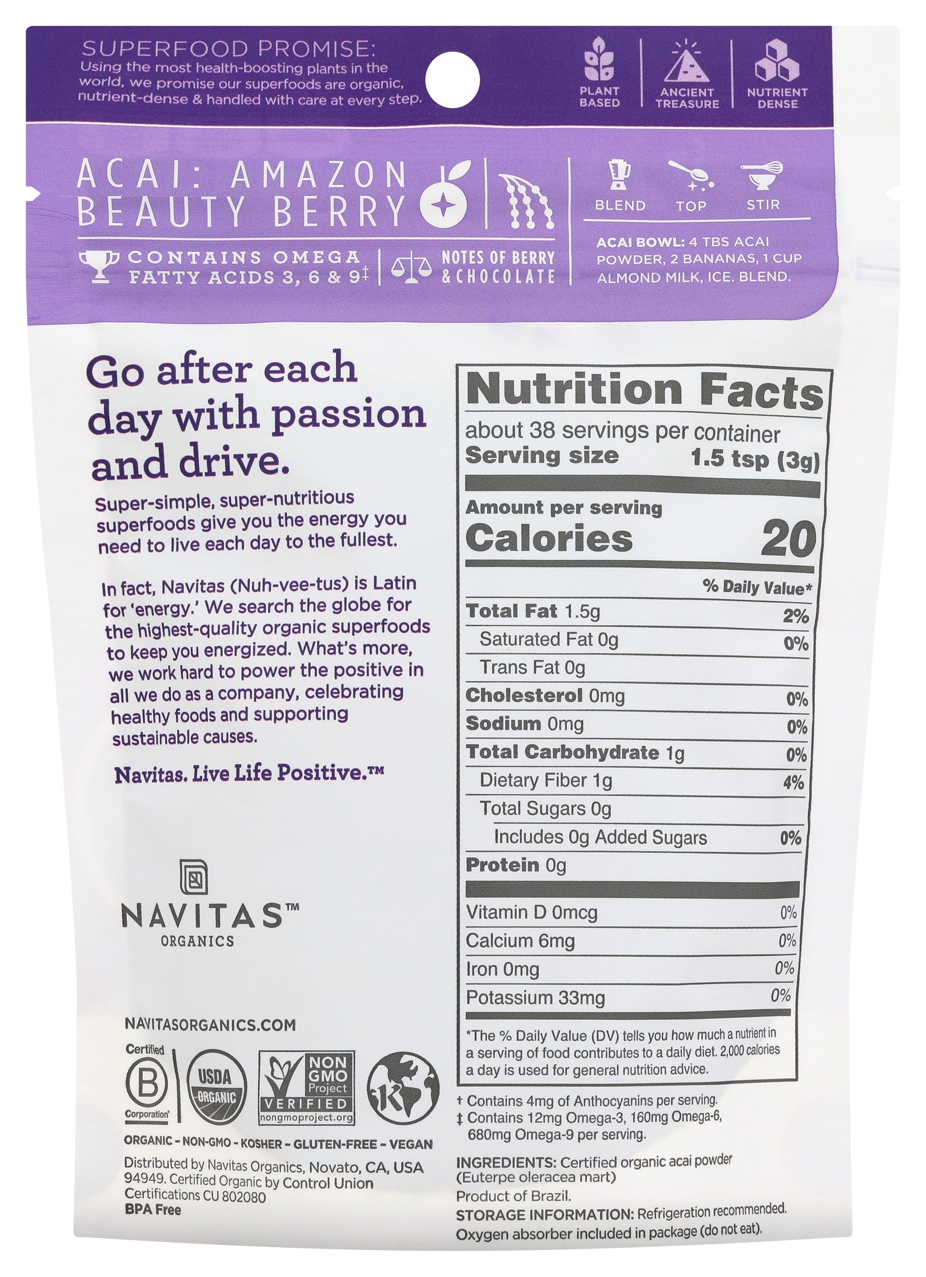 Navitas Organics Acai Powder