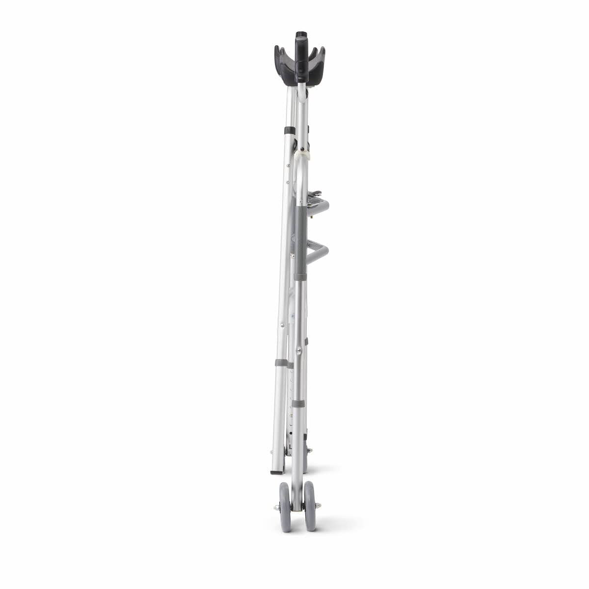 Medline Aluminum Upright Folding Walker with 5' Wheels