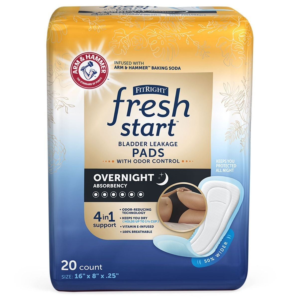 FitRight Fresh Start Liners, Overnight