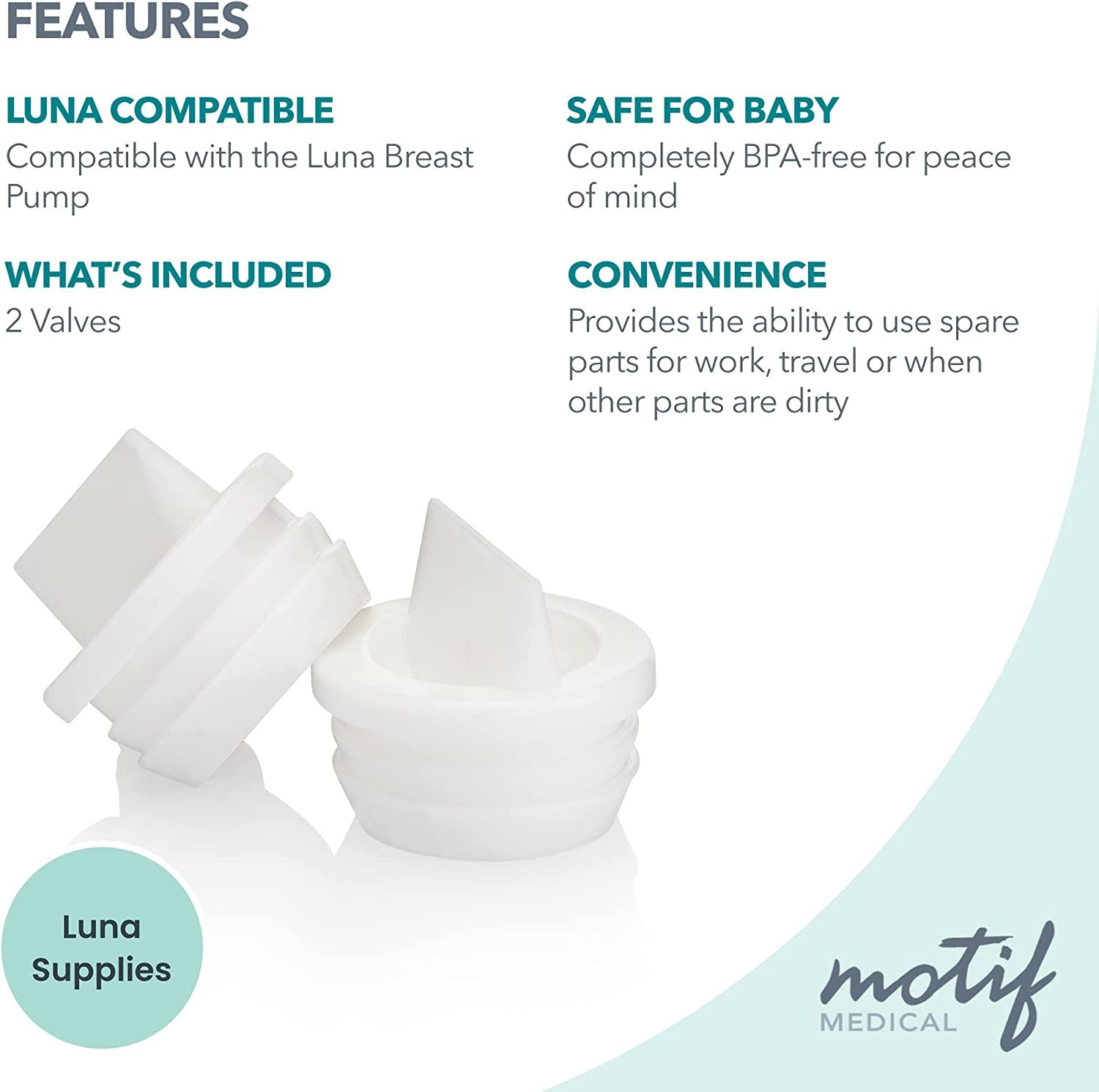 Motif Luna Breast Pump Valves