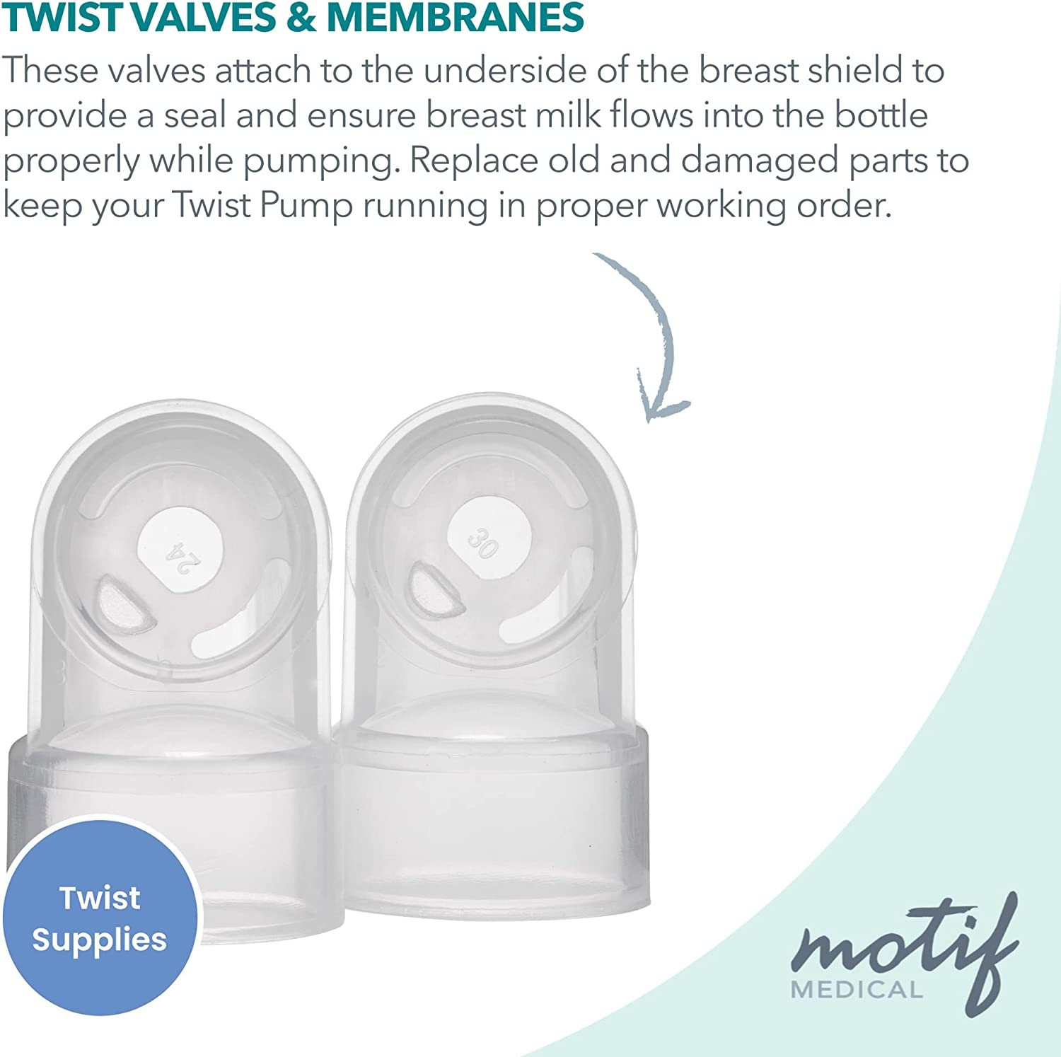 Motif Twist Breast Pump Valves