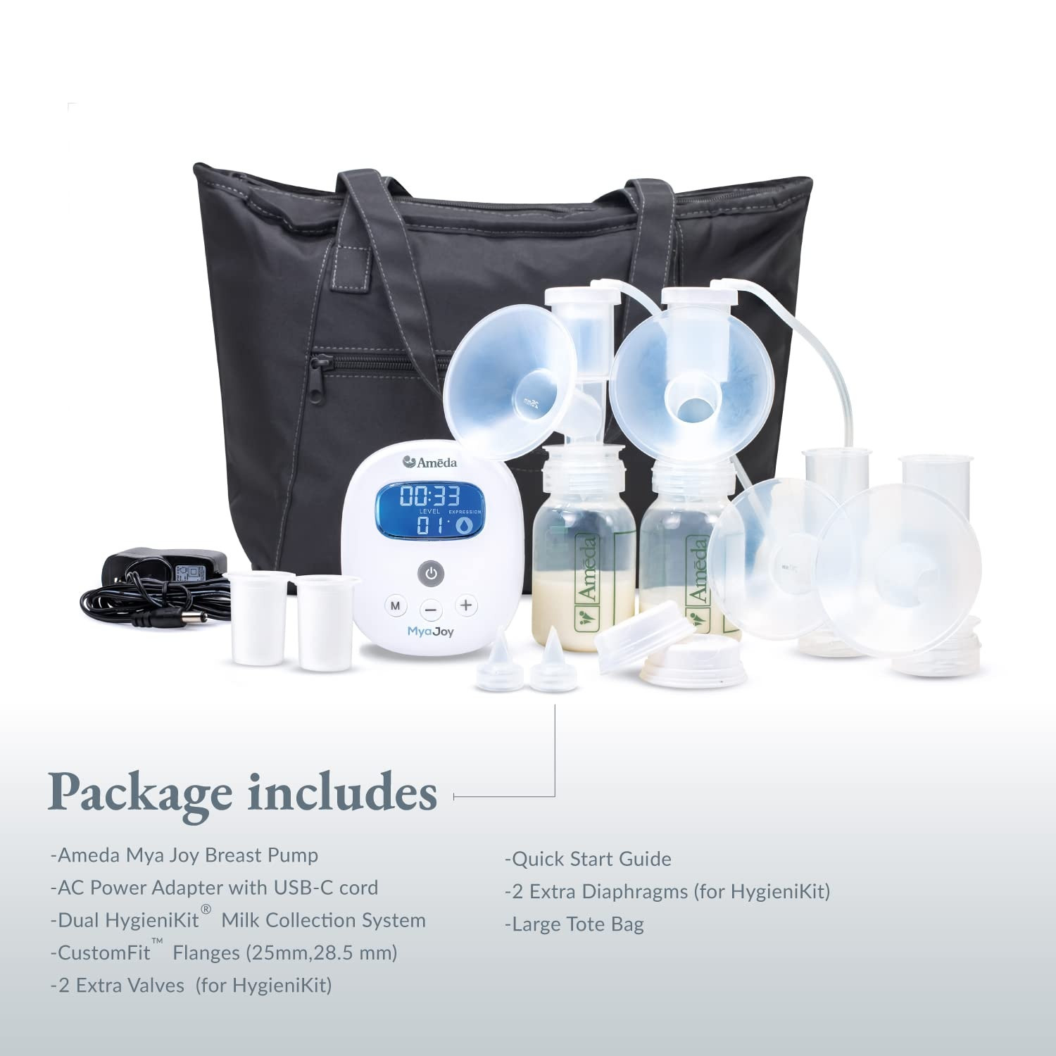 Ameda Mya Joy Plus Double Breast Pump with Tote