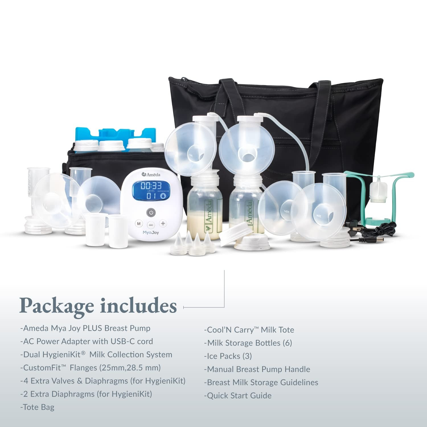 Ameda Mya Joy Plus Double Breast Pump with Deluxe Tote