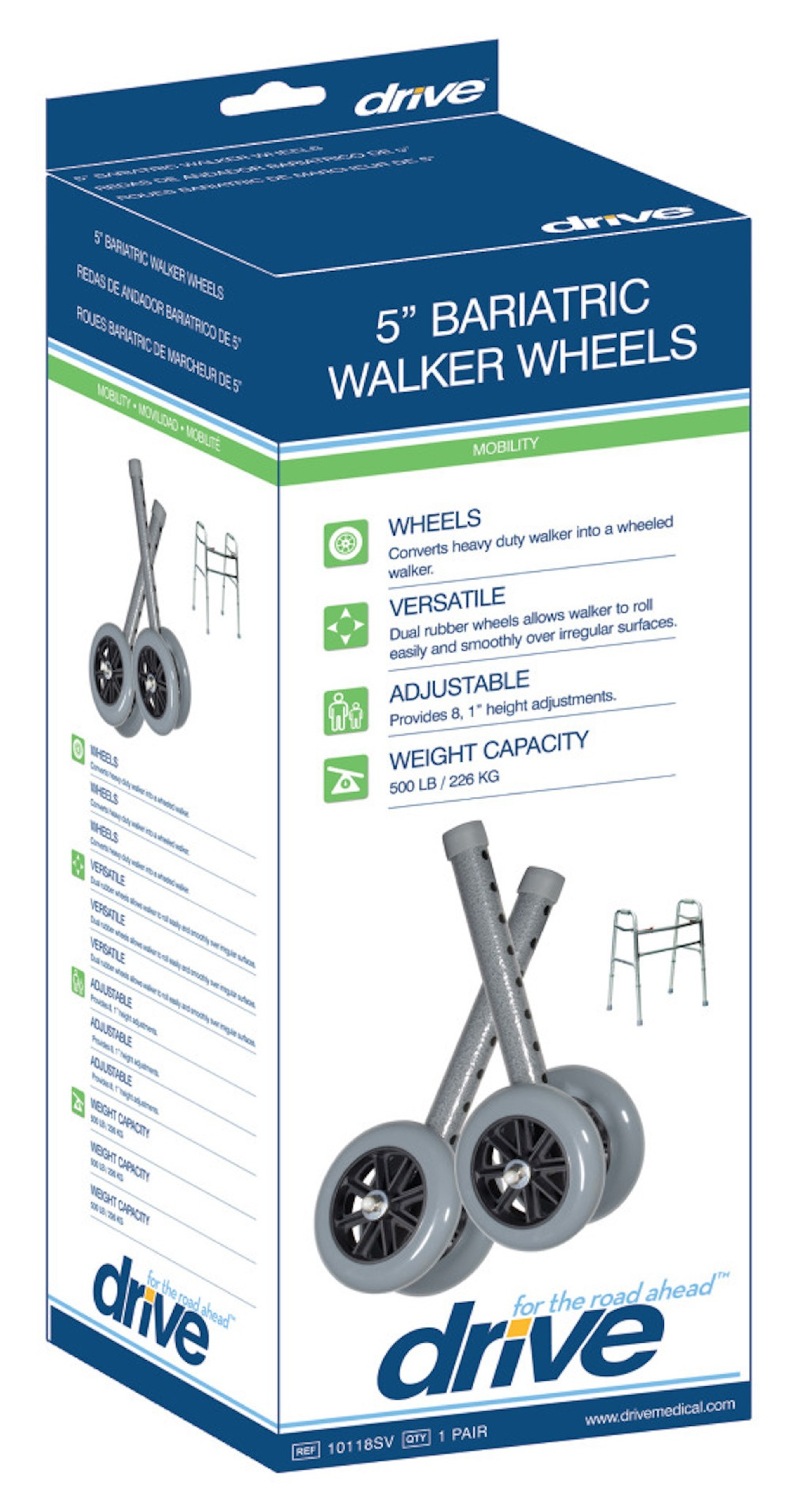 Drive 5" Bariatric Walker Wheels
