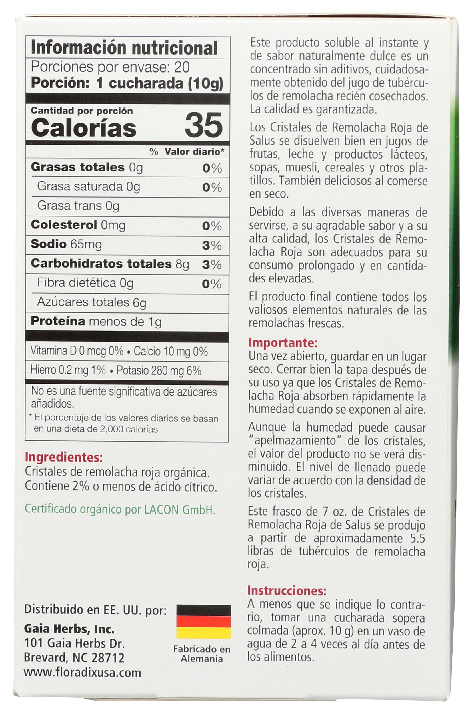 Salus Red Beet Crystals