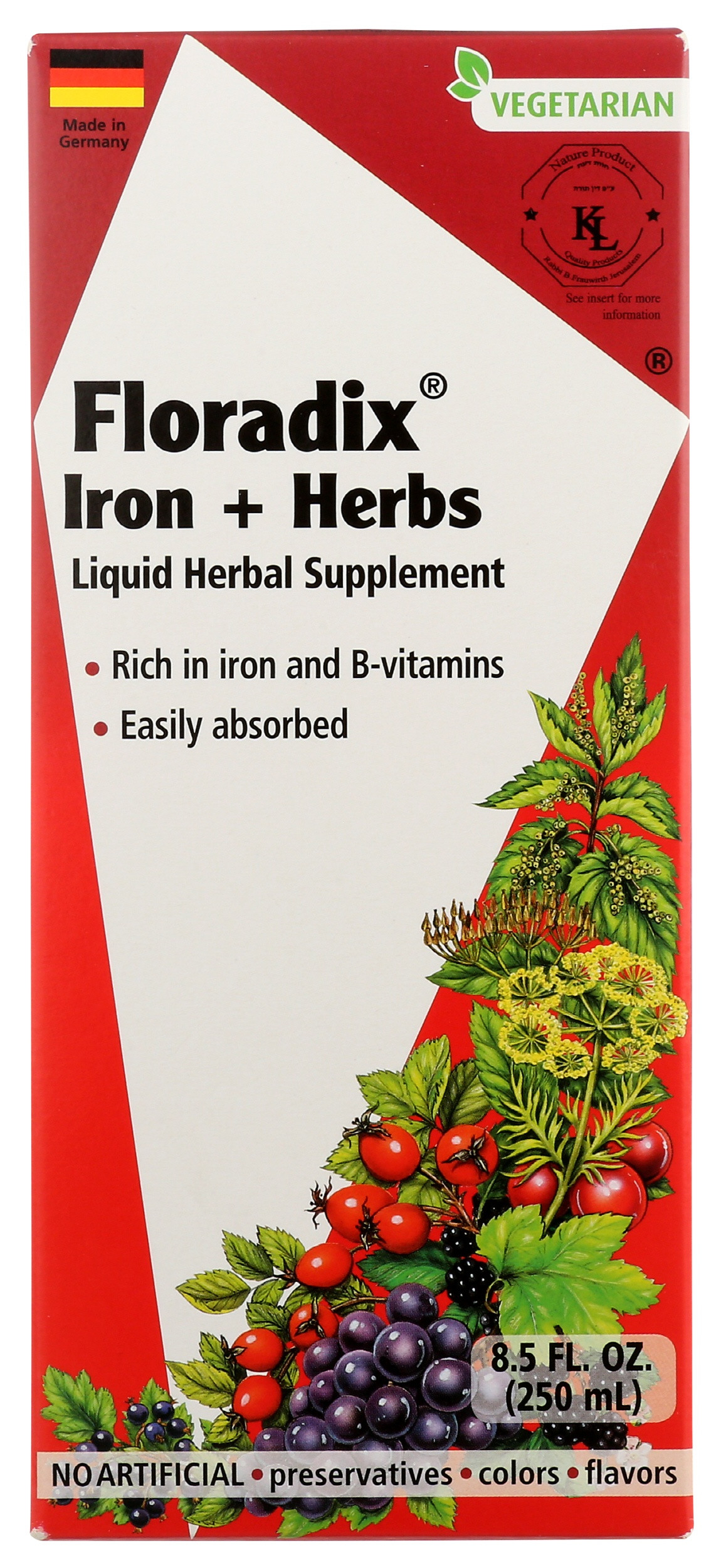 Floradix Iron + Herbs Liquid Supplement