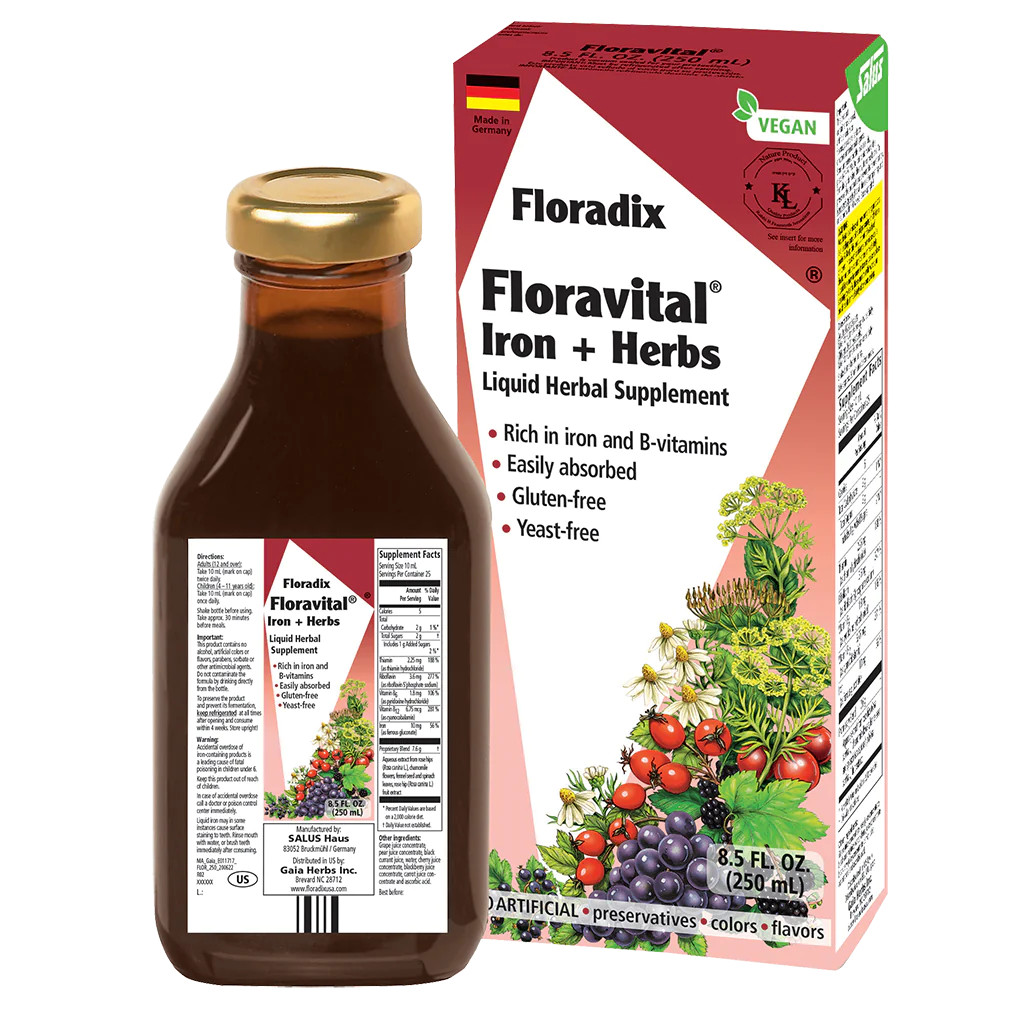 Floravital Iron + Herbs Liquid Supplement