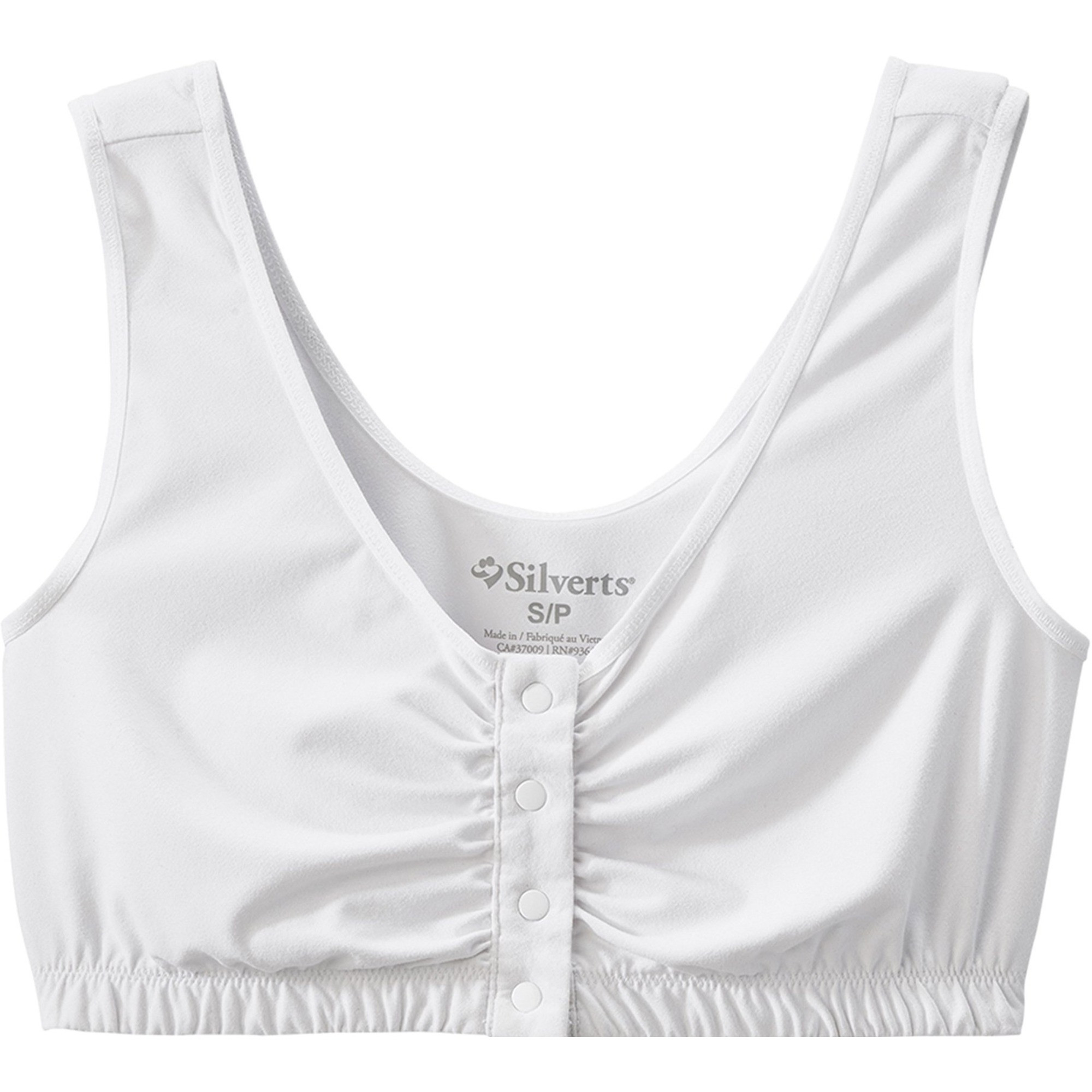Silverts Women's Adaptive Front Snap Closure Bra, White