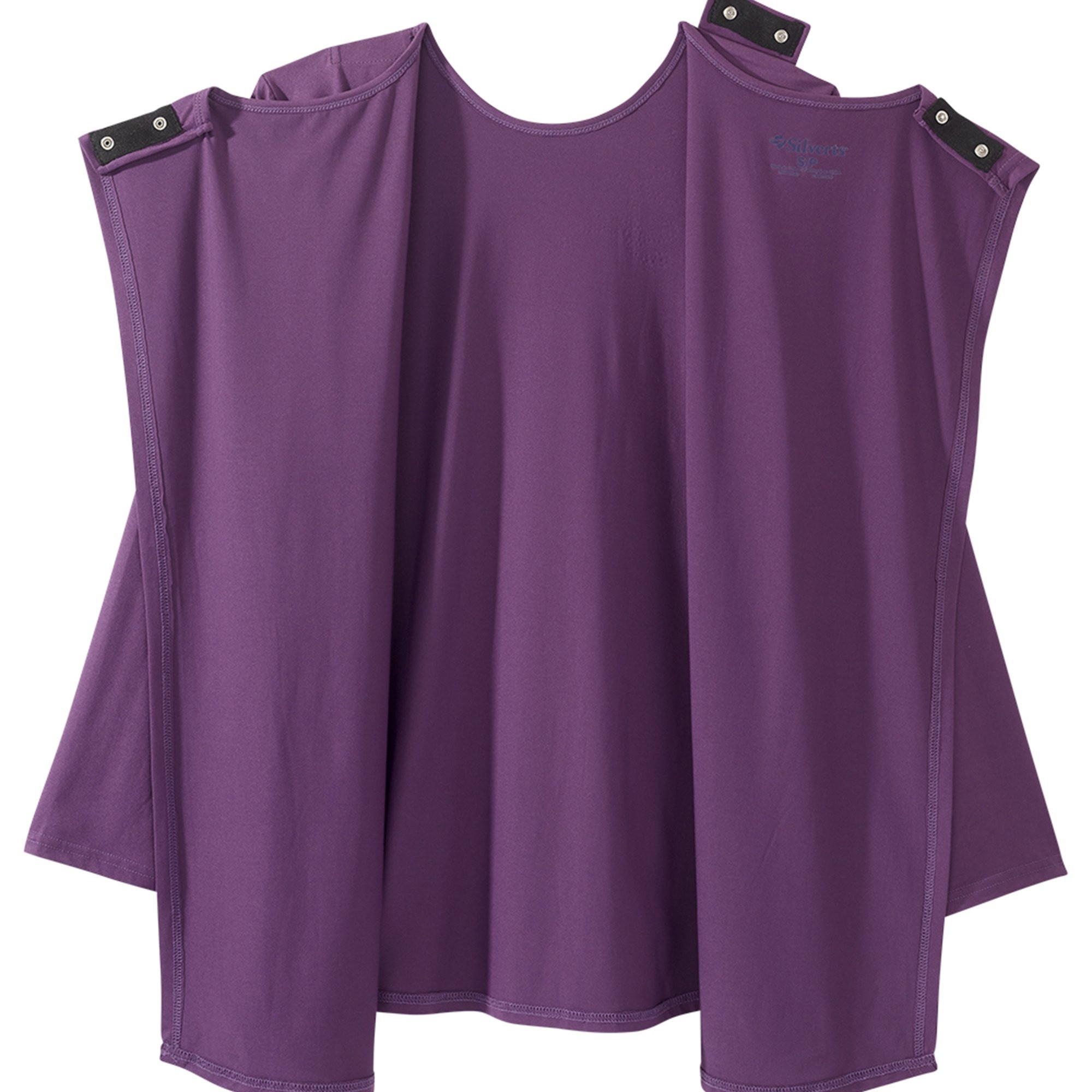 Silverts Women's Open Back Embellished Long Sleeve Top, Eggplant
