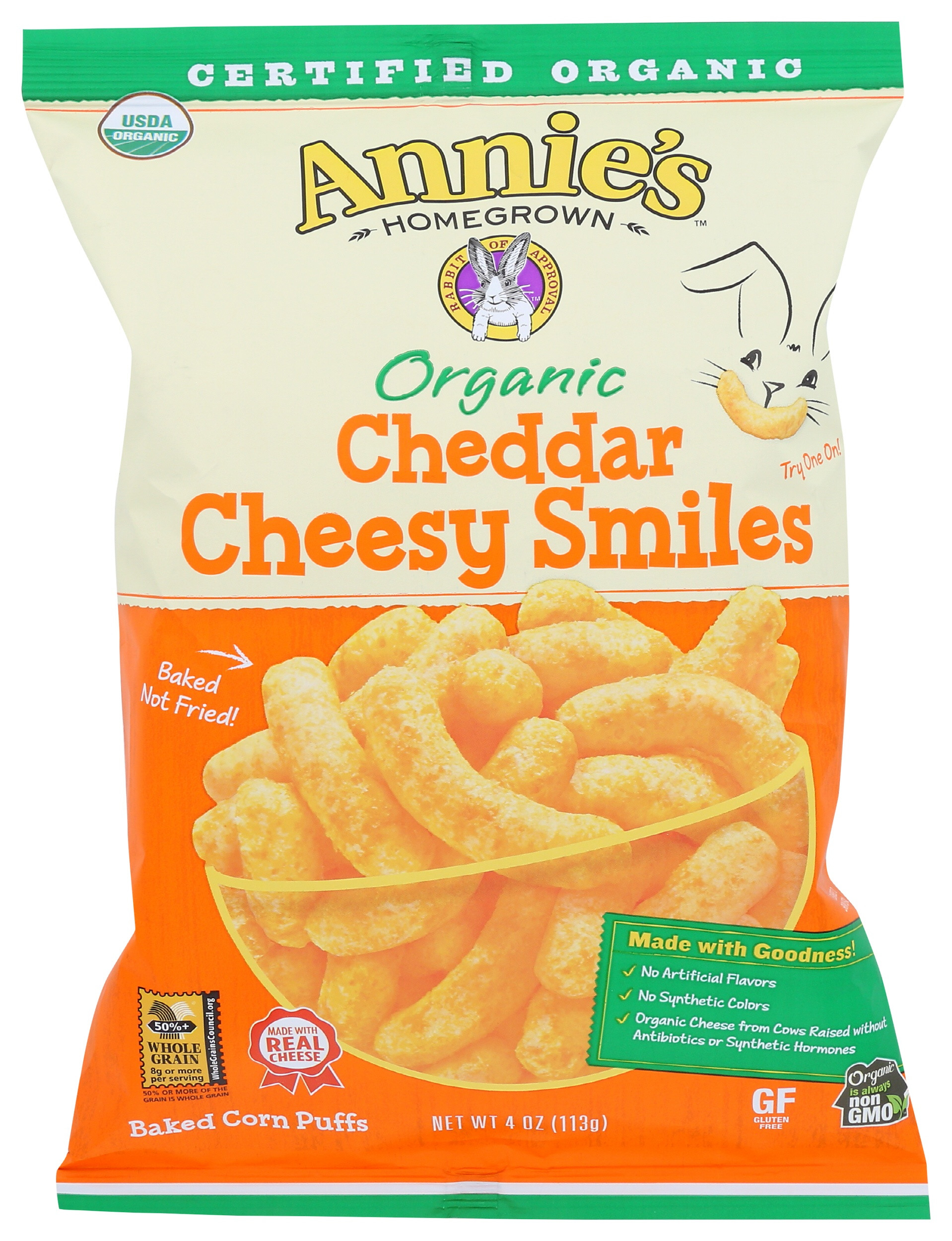 Annie's Homegrown Organic Cheddar Cheesy Smiles